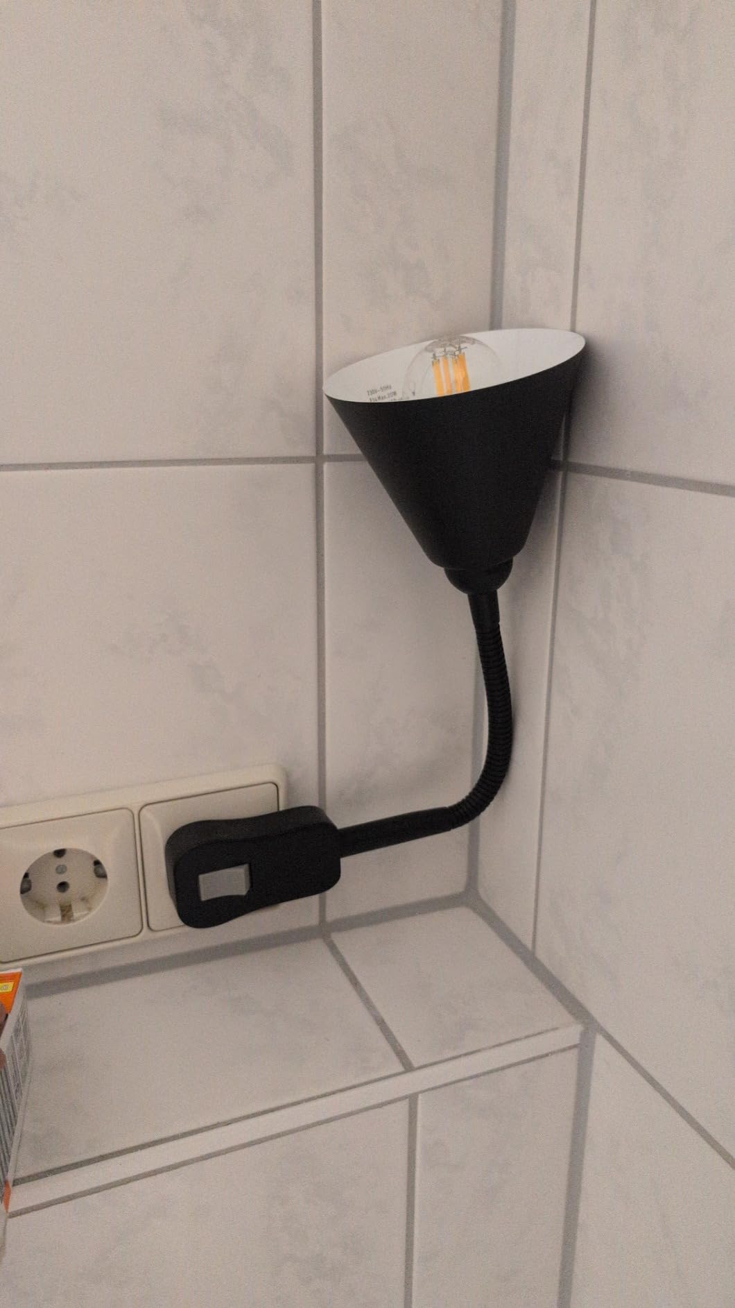 Paulmann Junus Steckerleuchte Flexarm E14 Schwarz ohne Leuchtmittel