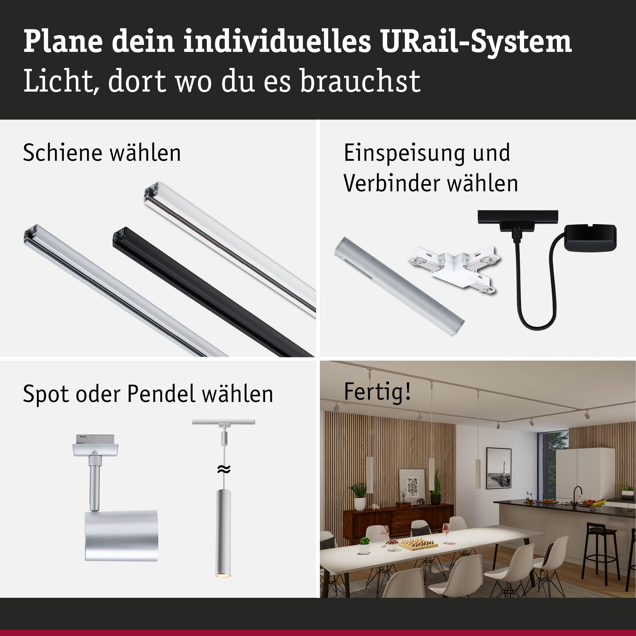 Paulmann URail 95673 Schienenadapter Zigbee chrom matt