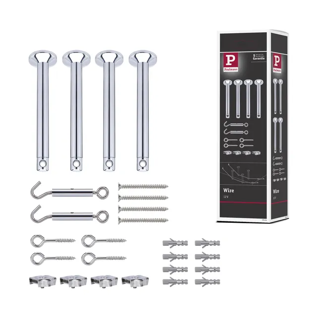 Paulmann Seilsystem 17834 Spann-Montage-Set Chrom 165mm