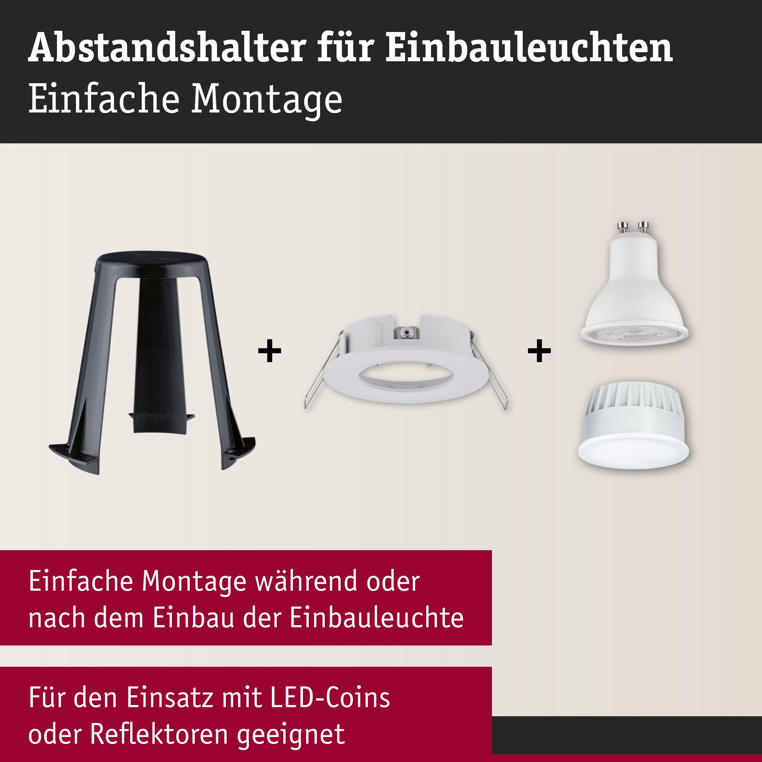 Paulmann 92402 Abstandshalter Einbauspot 20er-Set schwarz