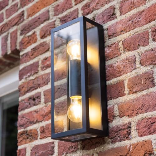Hoftronic Alma LED Wandleuchte E27 schwarz Up-Down IP44