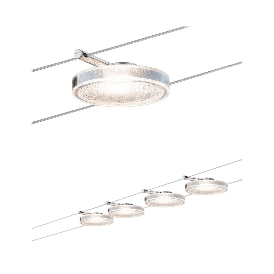 Paulmann DiscLED 2 50110 Seilleuchte Set Transparent 4x4W White