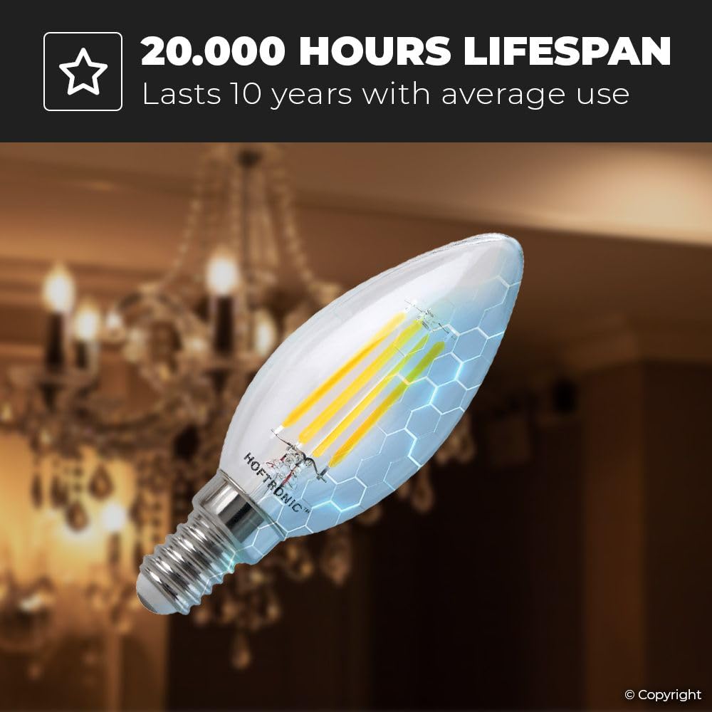 Hoftronic E14 LED Kerze C37 10er 2700K 470lm
