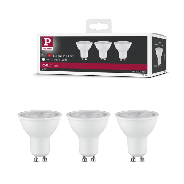 Paulmann 28930 LED Reflektorlampen GU10 3er Set 4000K