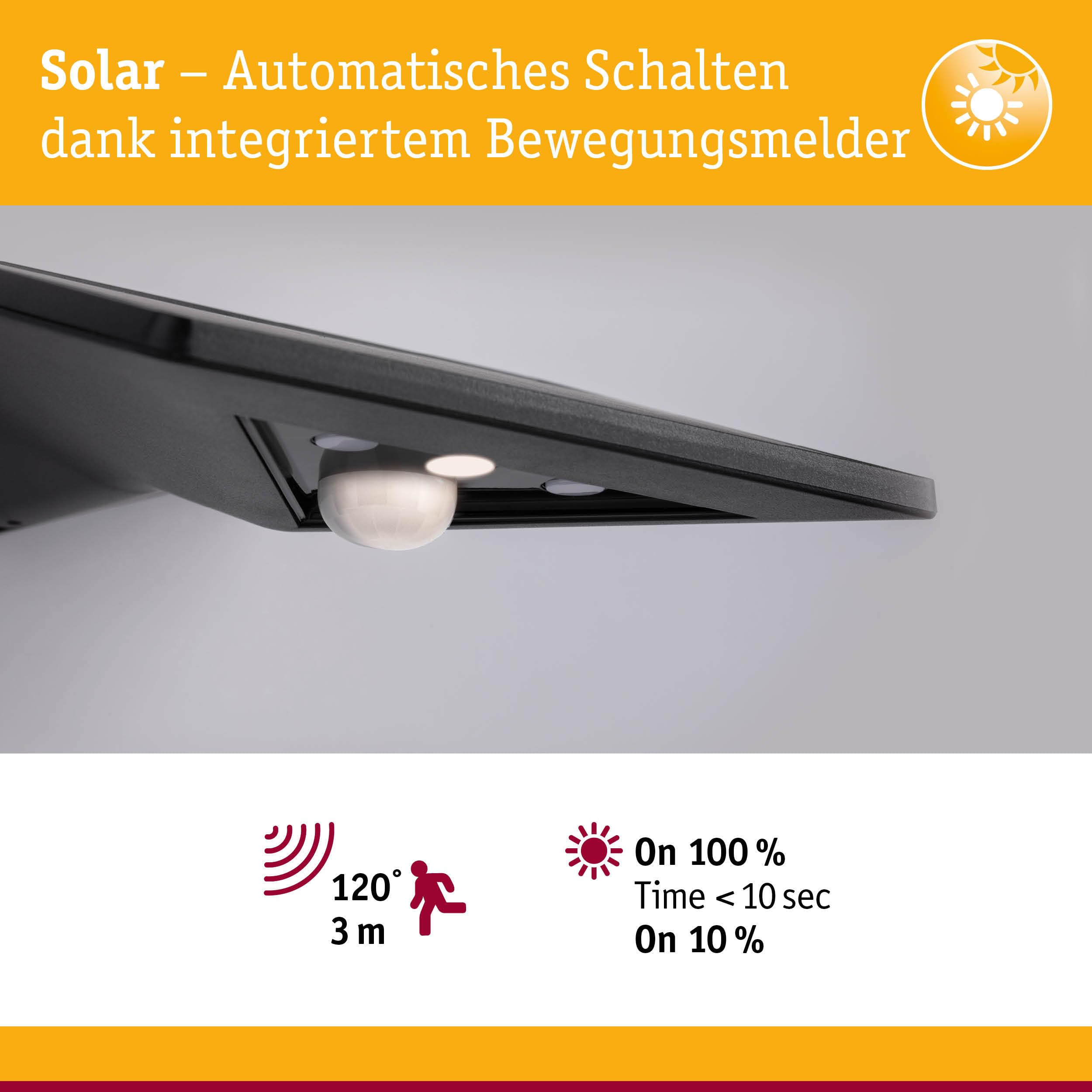 Paulmann Yoko 94245 Solar Wandleuchte Anthrazit warmweiß