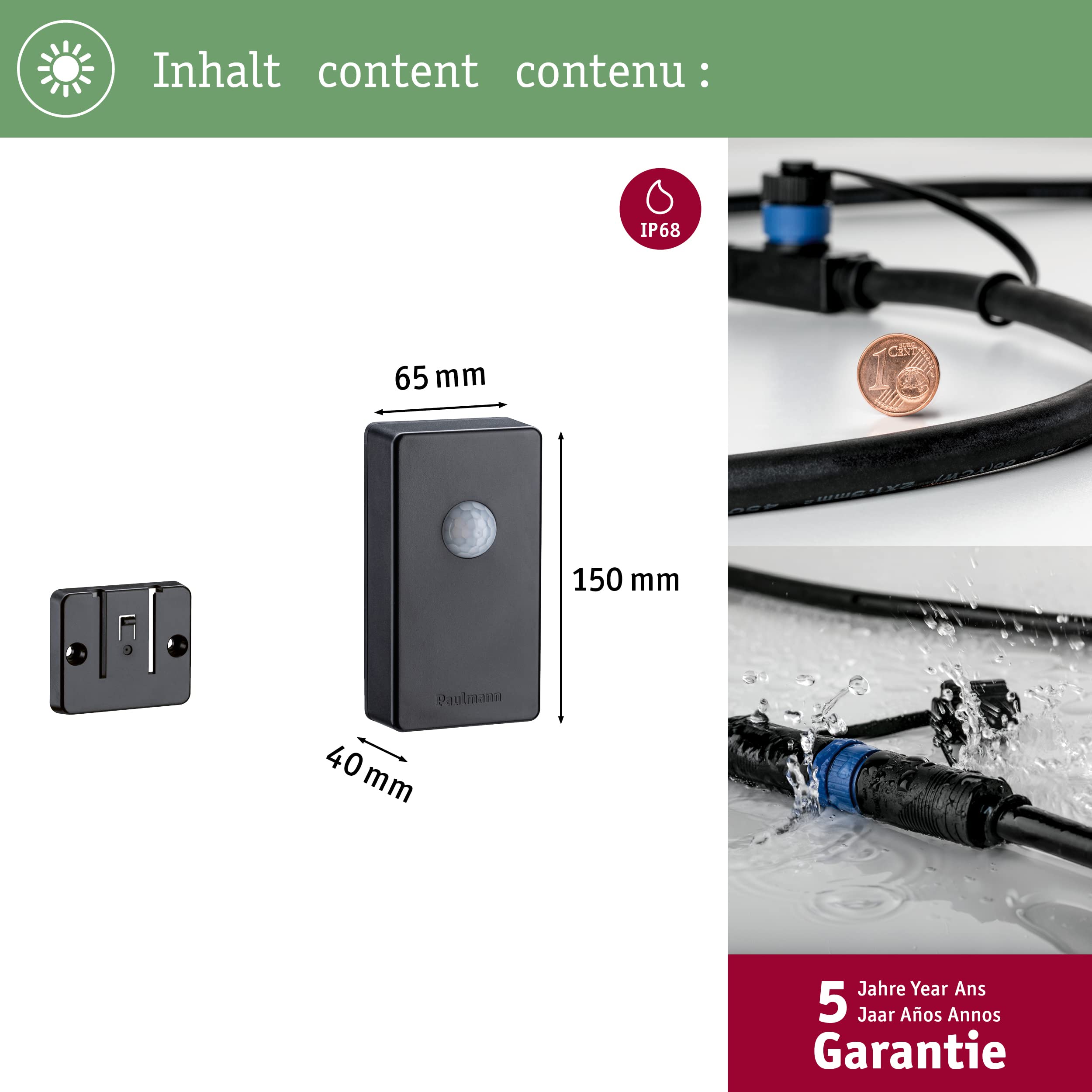Paulmann Plug & Shine 18012 Sensor IP44 anthrazit Zigbee