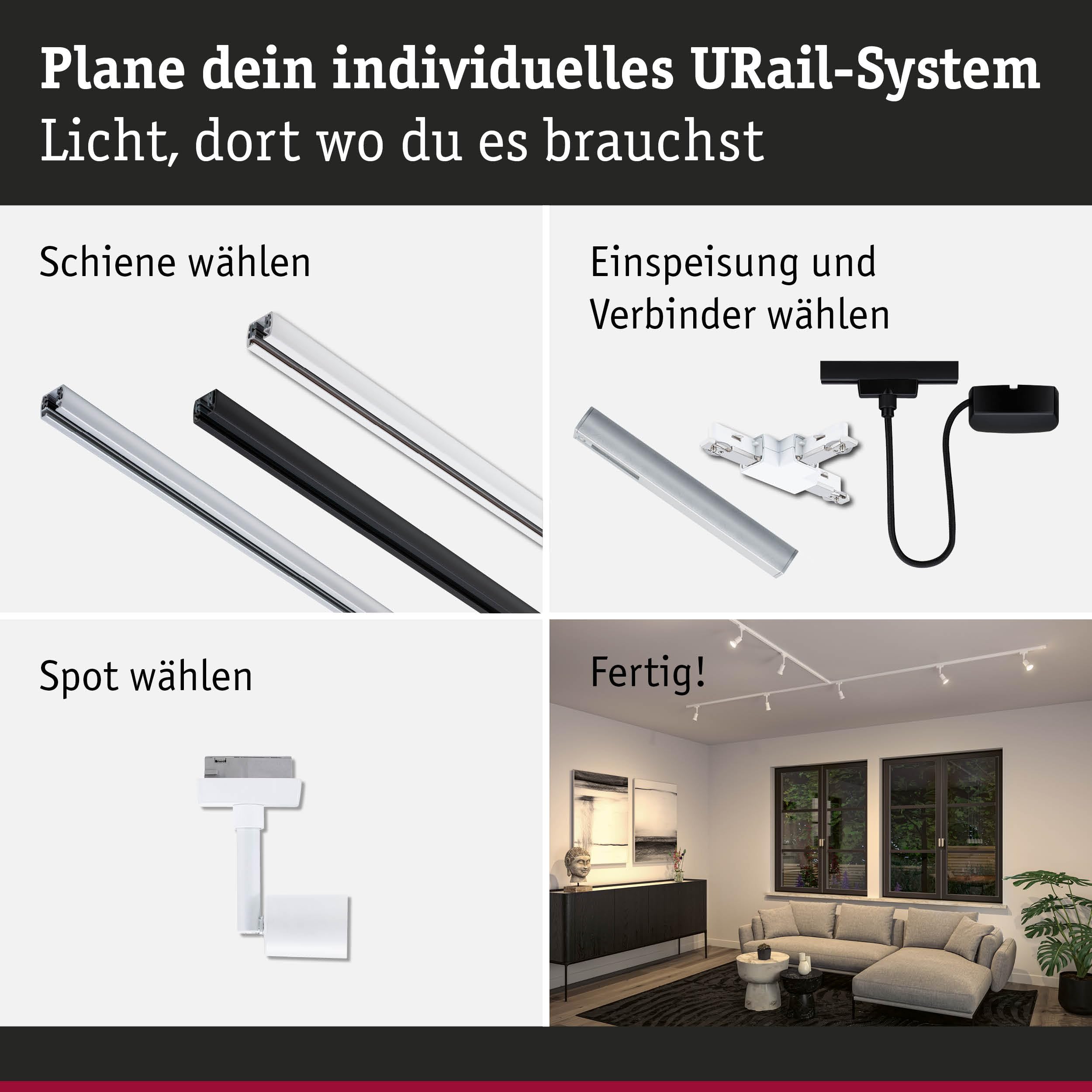 Paulmann URail 95635 Salt Schienenspot GU10 signalweiß