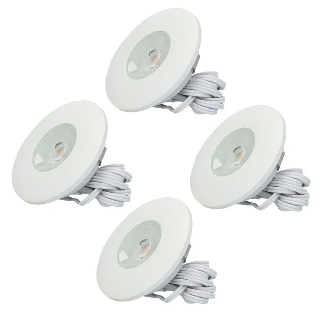 Hoftronic Pavo Einbaustrahler 4er Set weiß 2700K flach