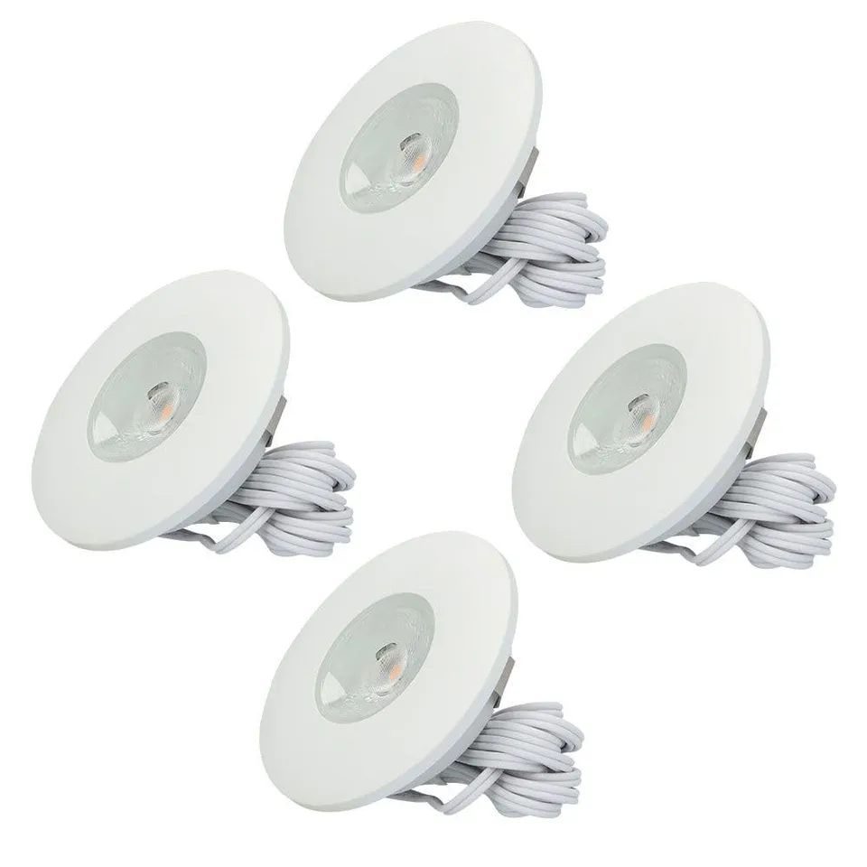 Hoftronic Pavo Einbaustrahler 4er Set weiß 2700K flach
