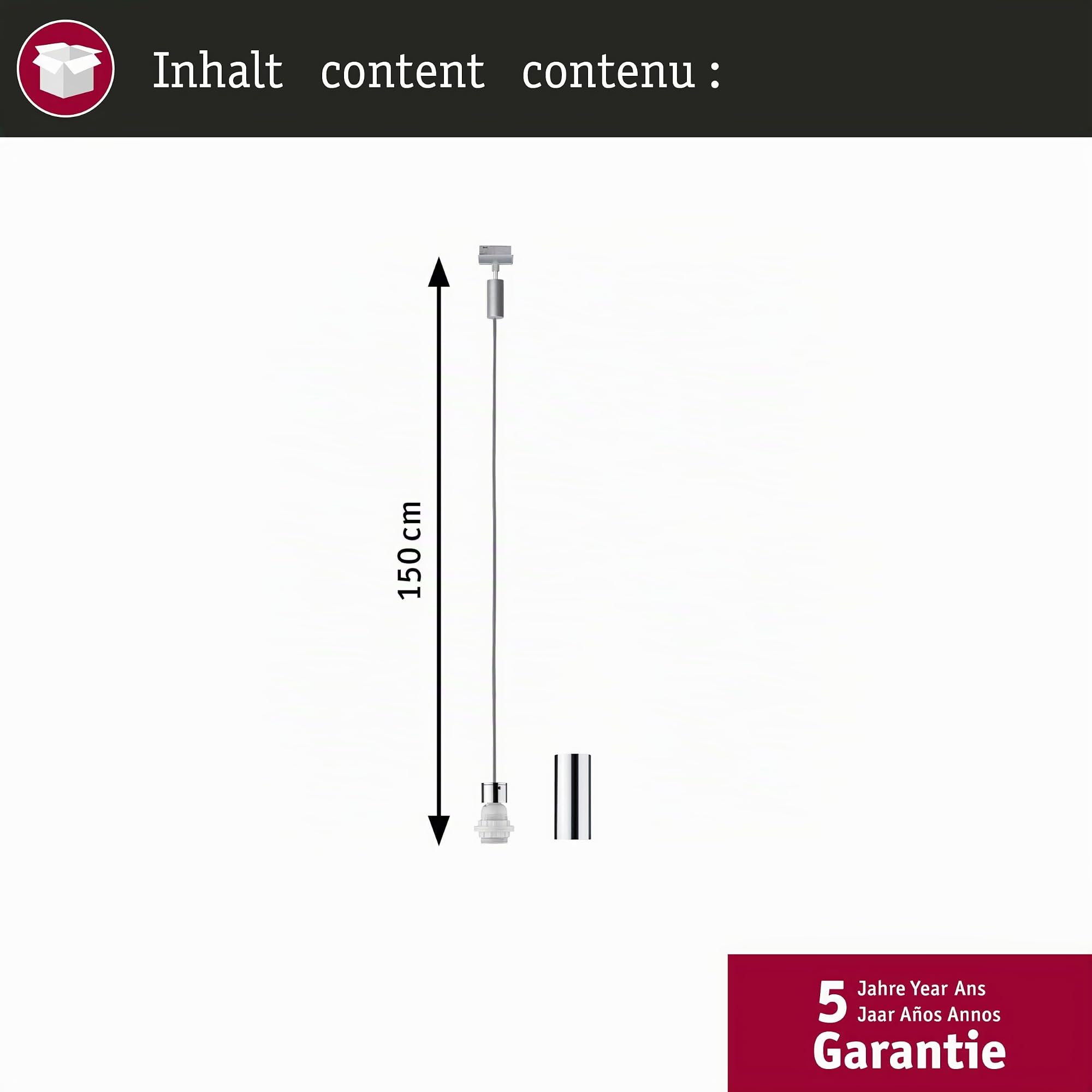 Paulmann URail Pendel 2Easy E27 Pendelleuchte Chrom matt