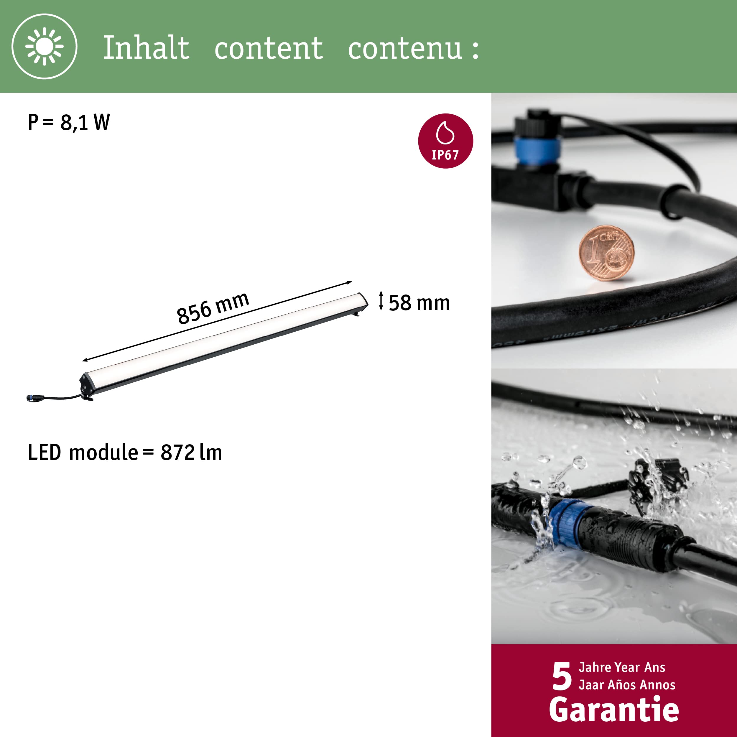 Paulmann Plug & Shine 93922 Bodenleuchte Aufbauleuchte IP67