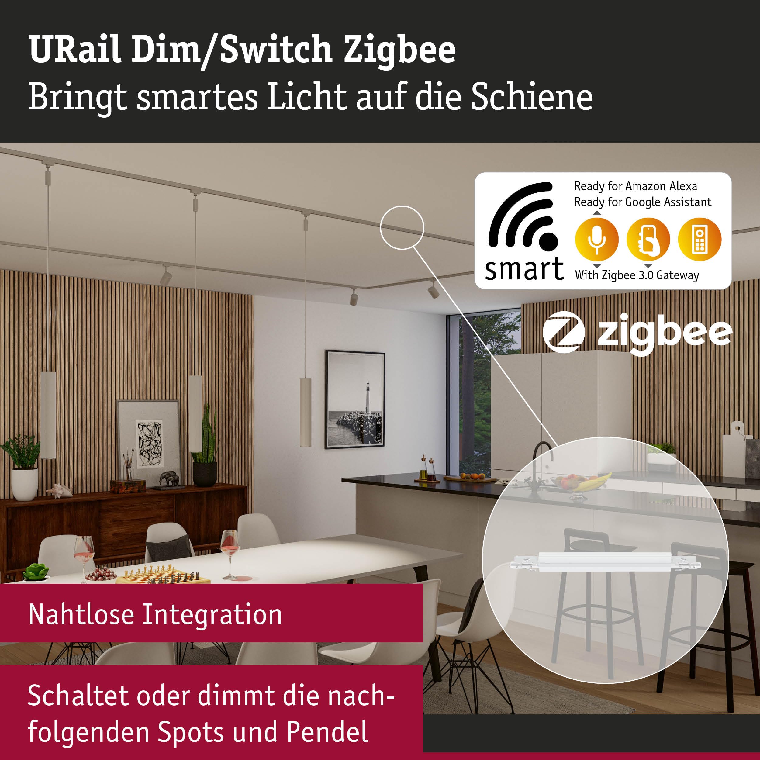 Paulmann URail 95673 Schienenadapter Zigbee chrom matt