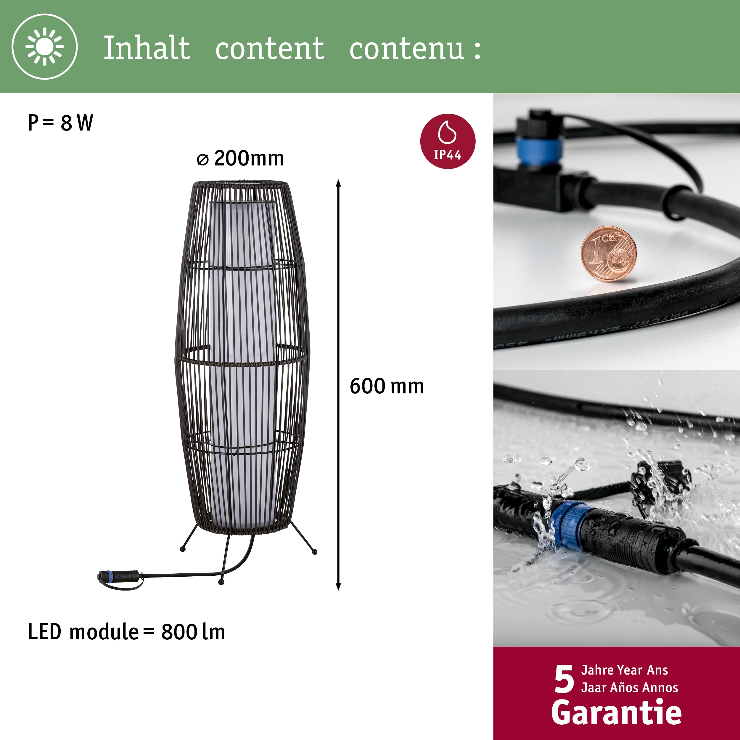Paulmann Plug & Shine Classic Light Basket Außenleuchte 3000K