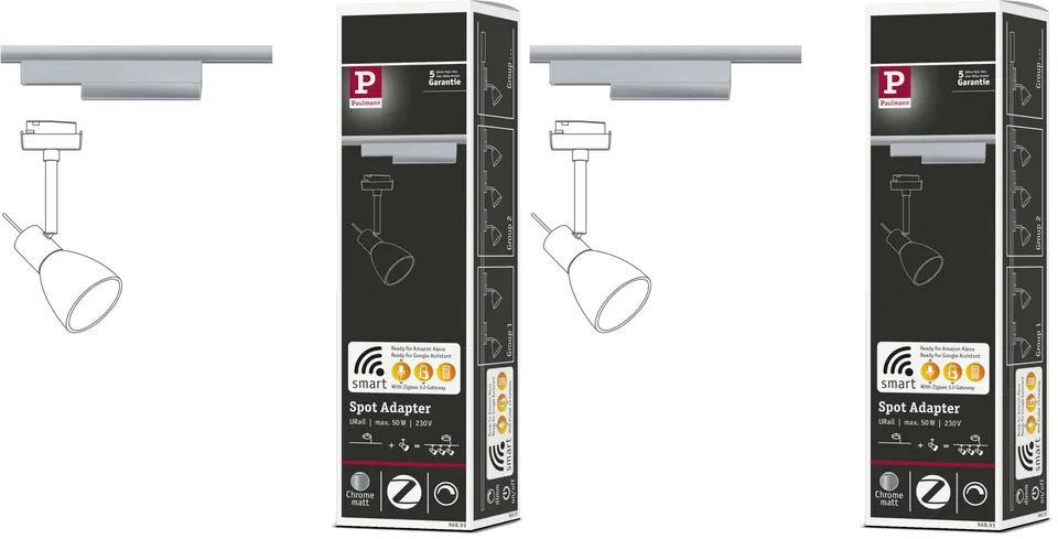 Paulmann URail 96893 Spotadapter Chrom matt 2 Stück