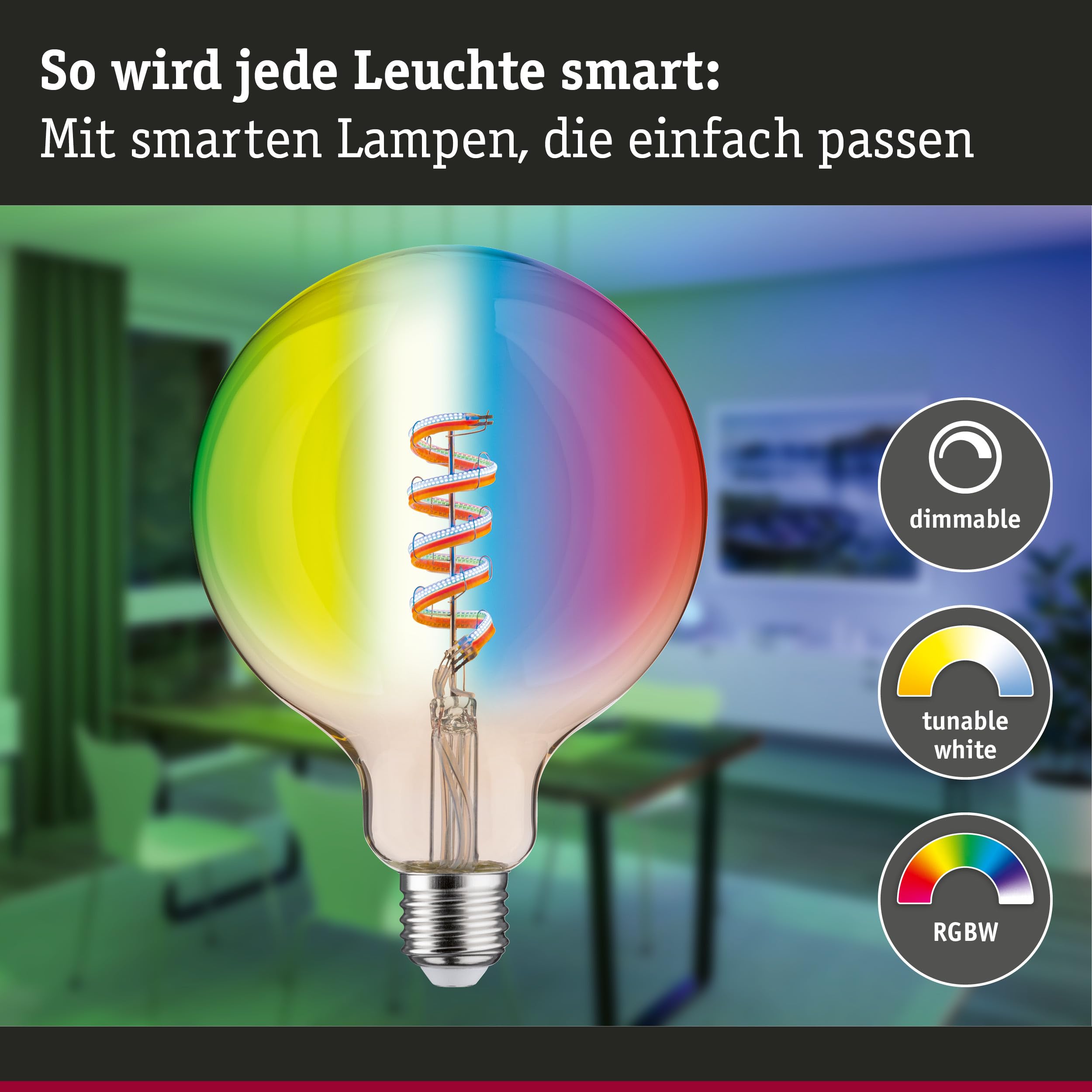 Paulmann 29162 Globe G125 E27 Leuchtmittel RGBW dimmbar