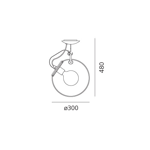 Artemide Miconos Pendelleuchte Suspension Satin Brass Glas