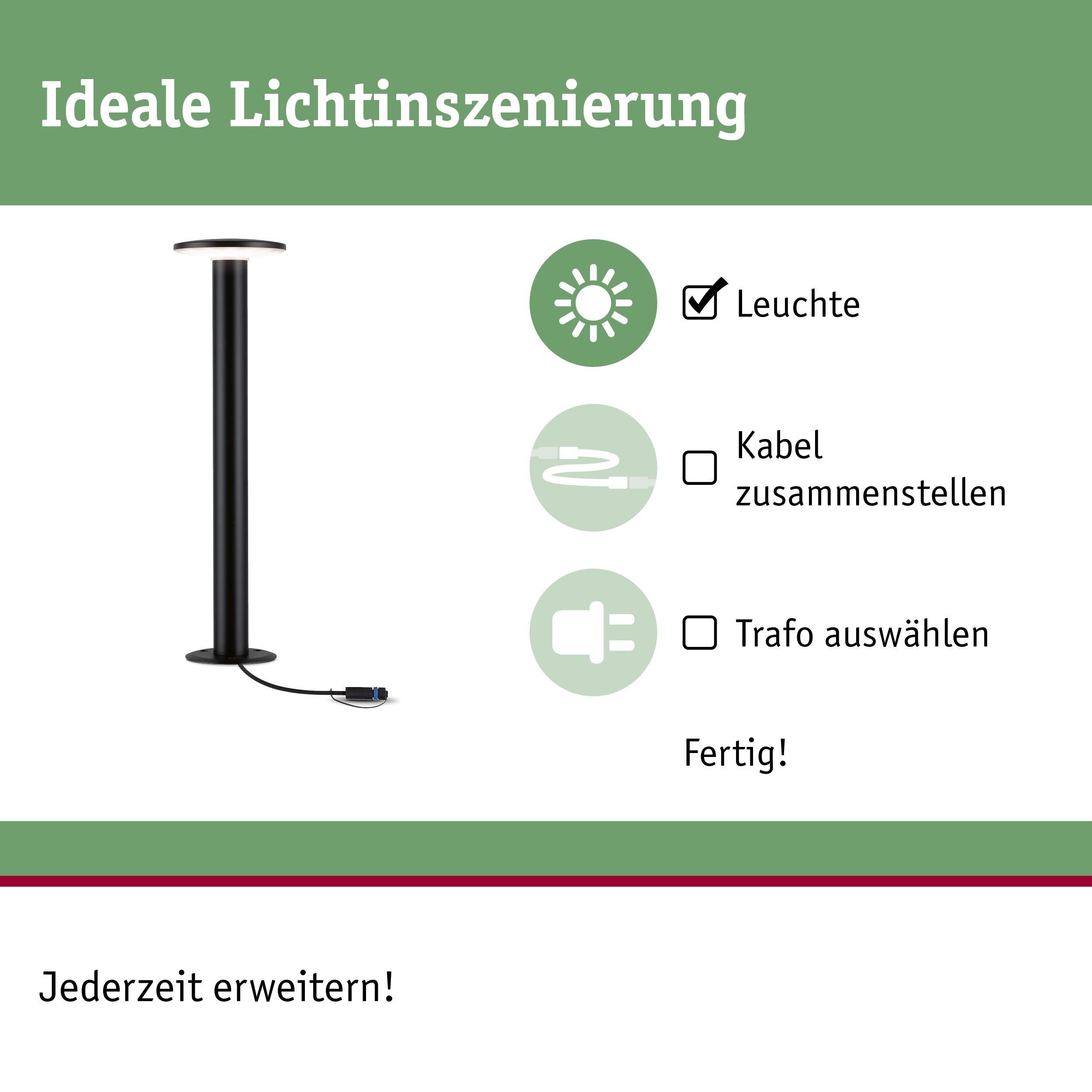Paulmann Plug & Shine Plate 94312 Poller 3000K Anthrazit