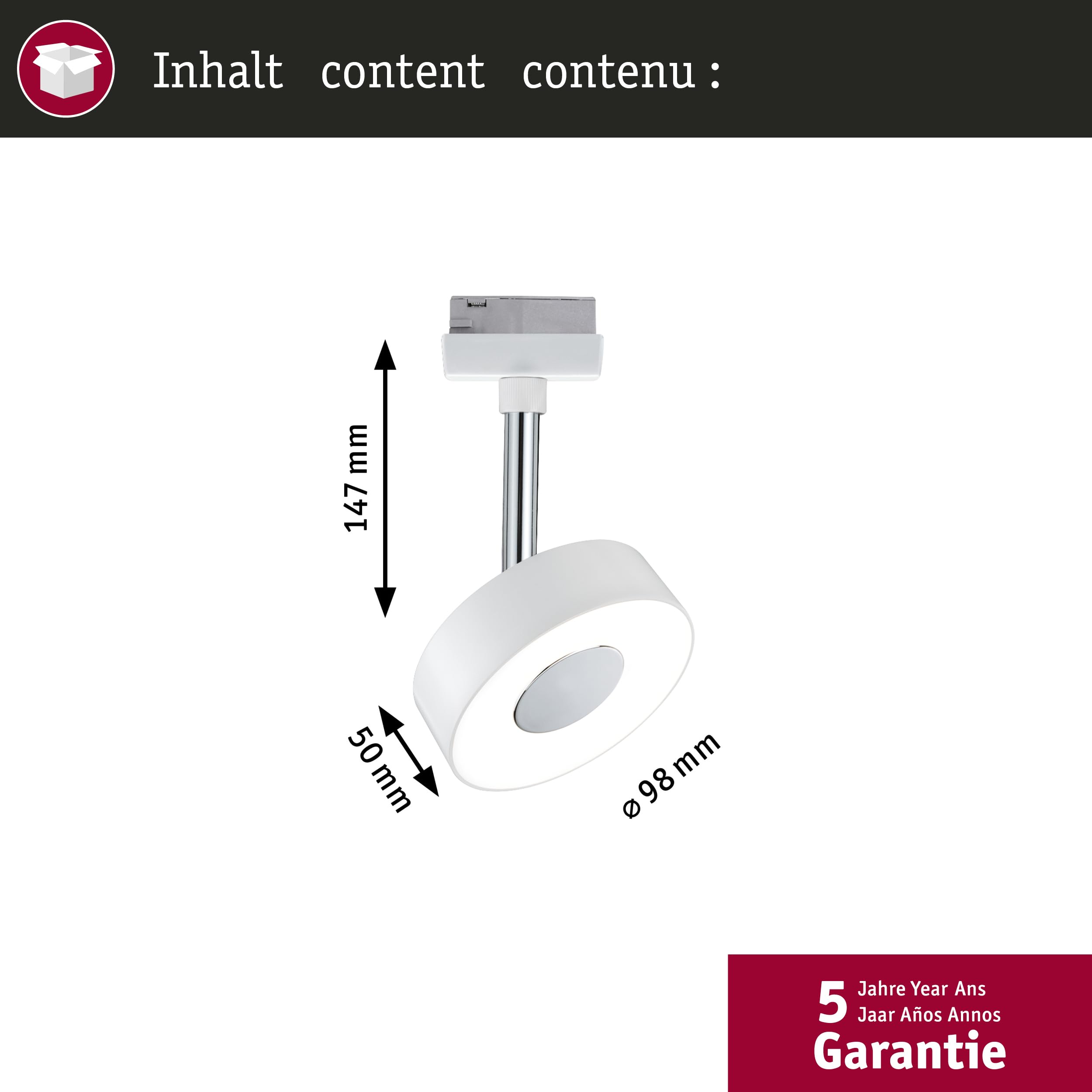 Paulmann URail Circle Spot Weiß 5W LED Schienenleuchte