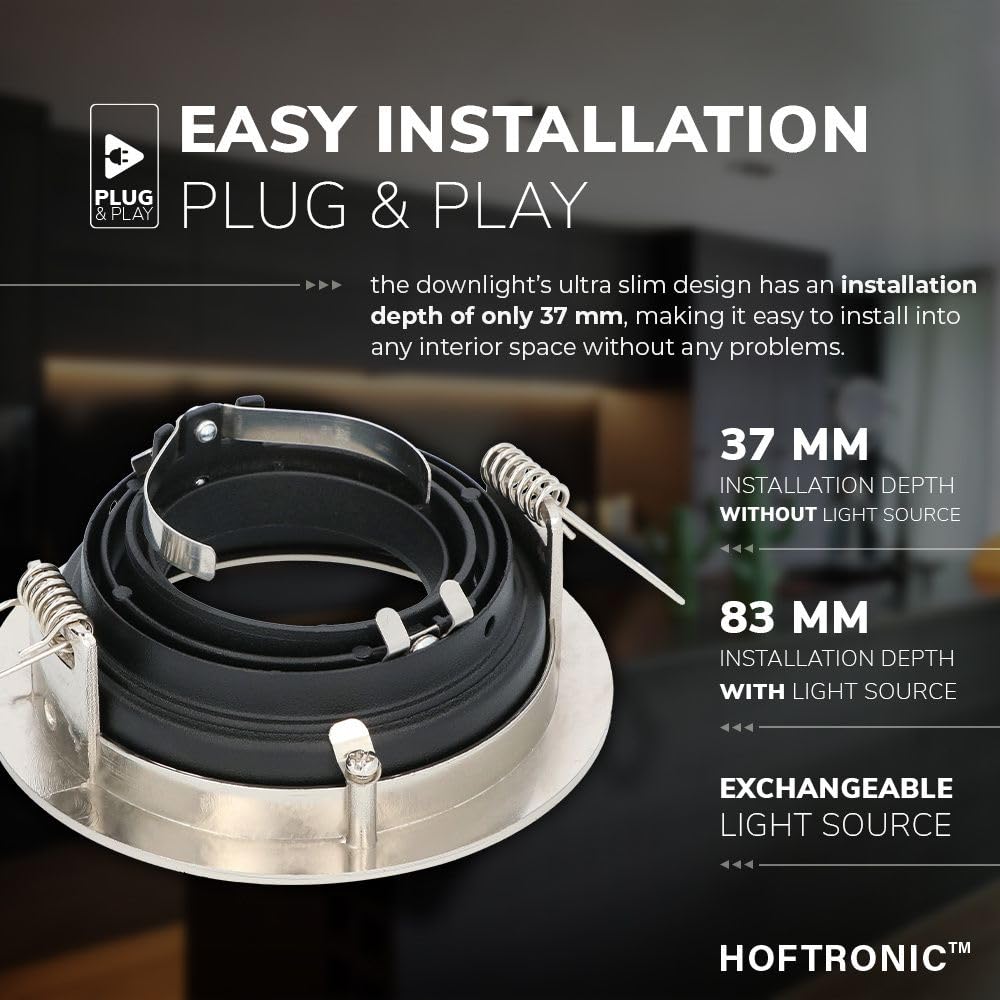 Hoftronic Mesa LED Einbaustrahler 3er Set 6000K schwenkbar