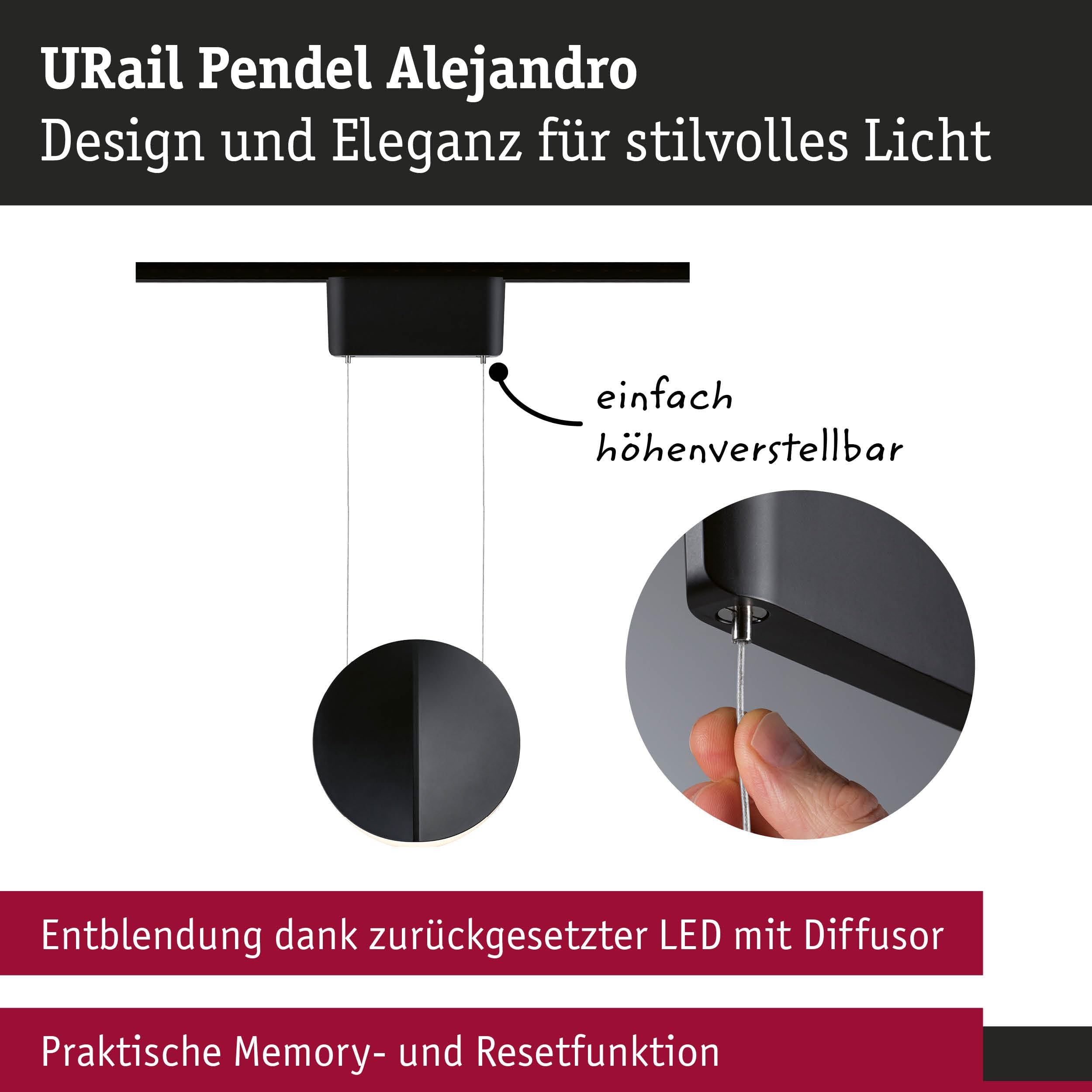 Paulmann Alejandro 94964 Spot eckig schwarz 3000K