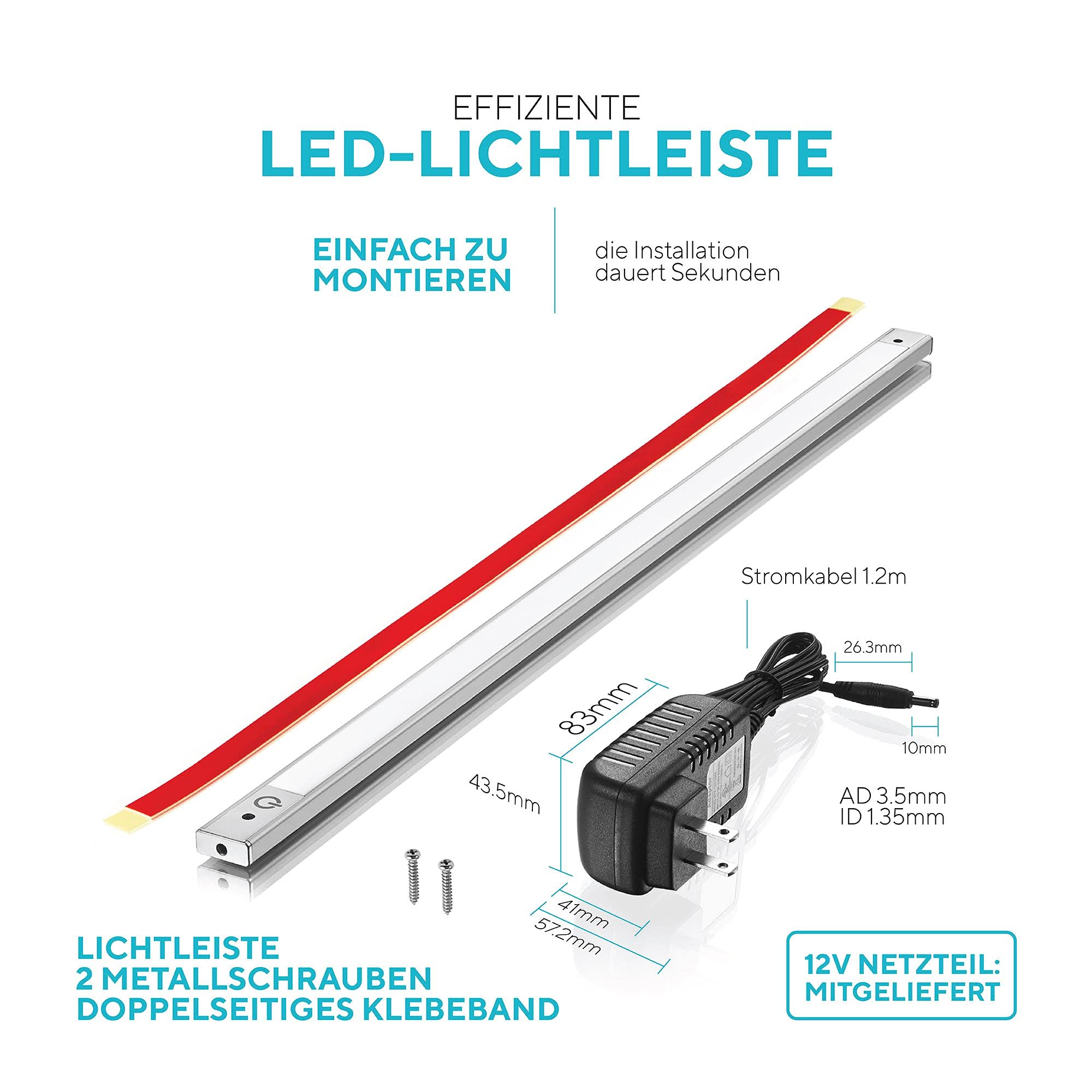 Phonar LED-Unterbauleuchte 60cm 3000K warmweiß Berührung