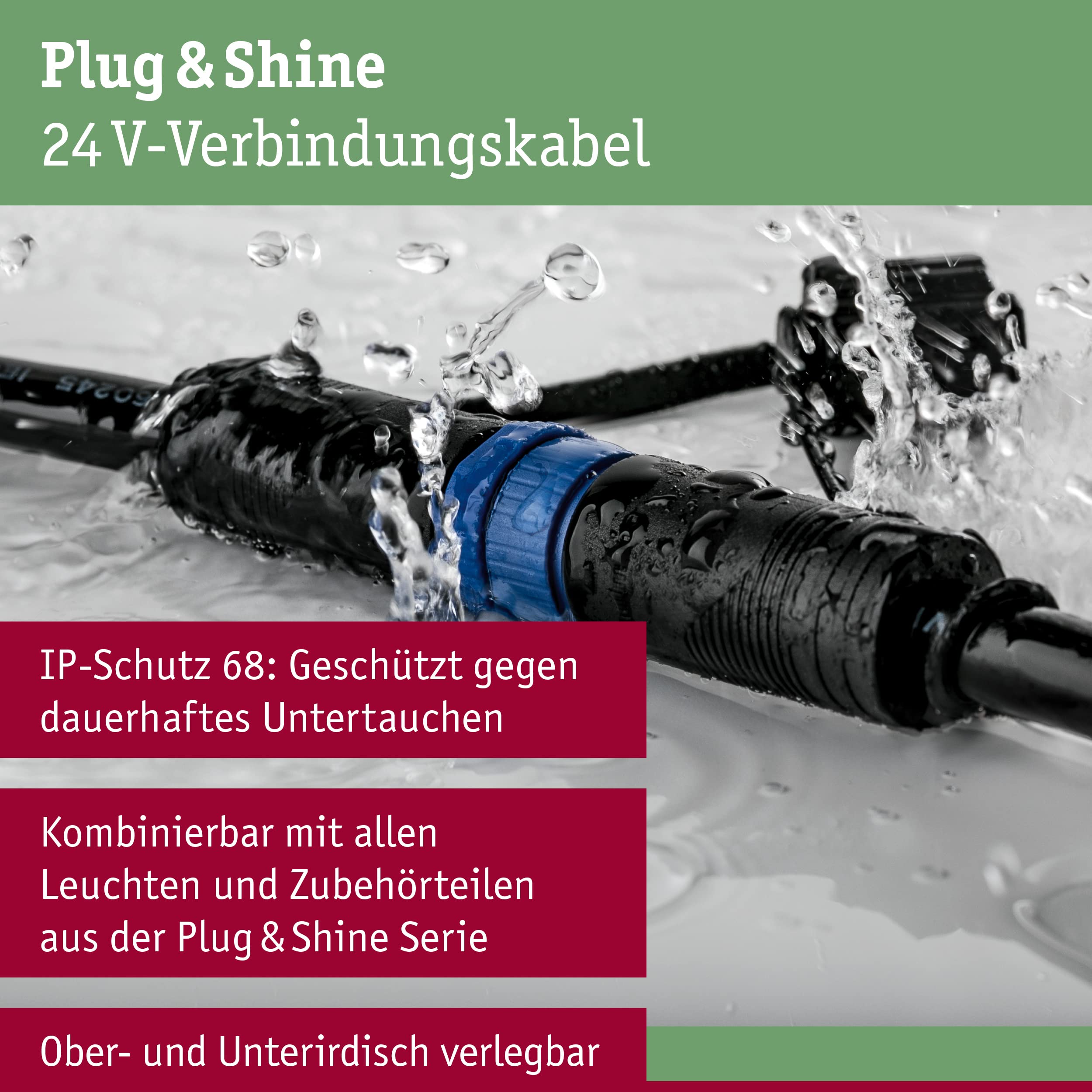 Paulmann Plug & Shine Connection Box Außenleuchte IP68 weiß