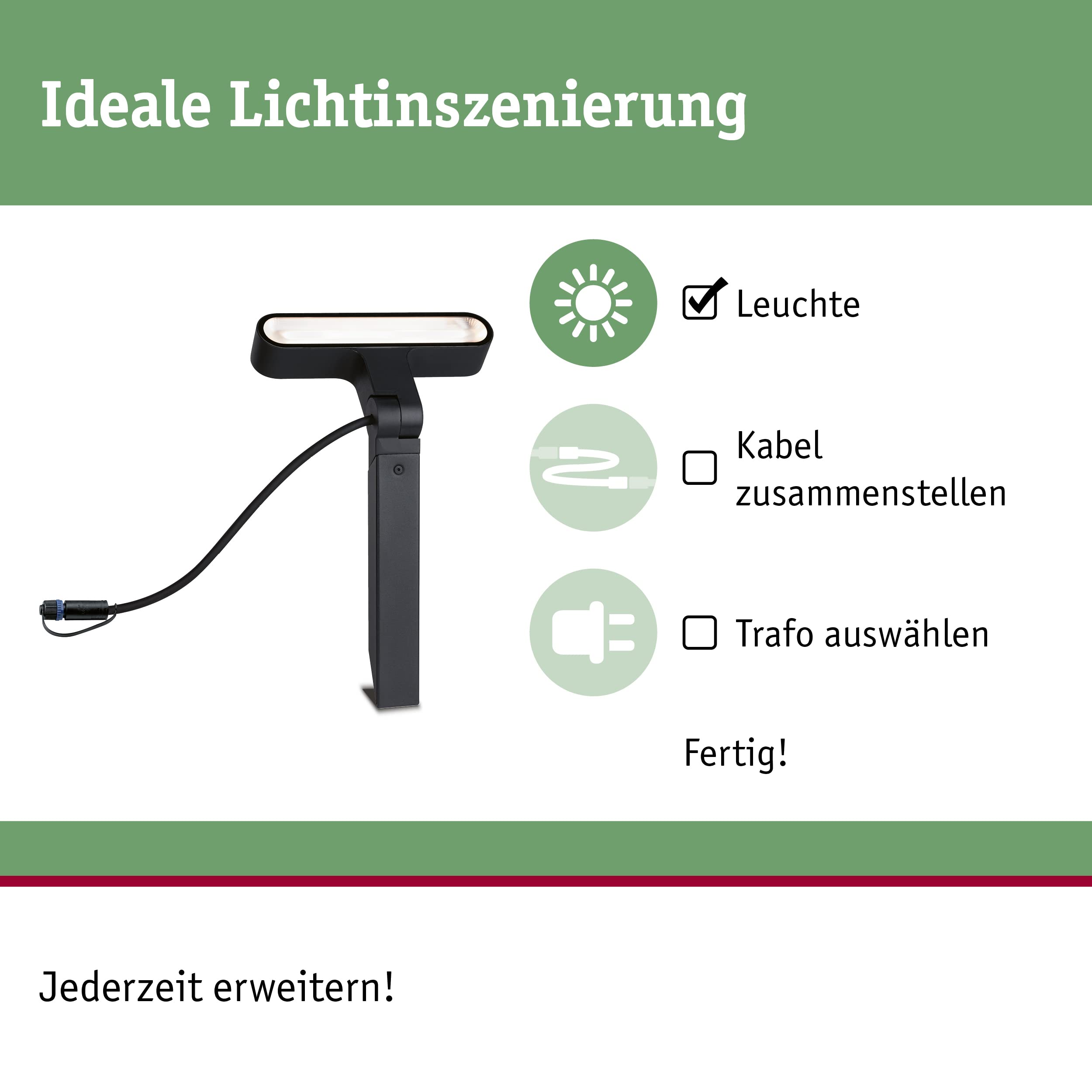 Paulmann Plug & Shine Ito Außenspot anthrazit 6W
