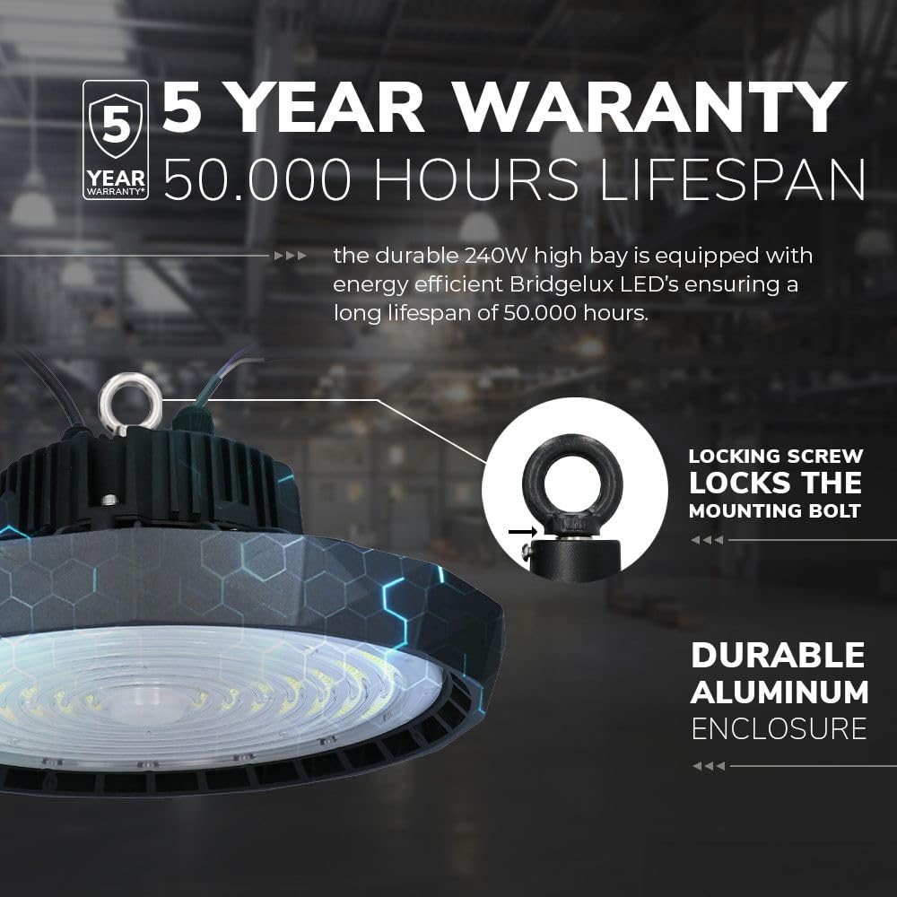 Hoftronic Saturn LED Hallenstrahler 240W dimmbar IP65 5700K