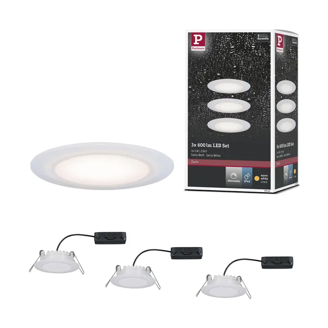 Paulmann Suon 999.40 Einbaustrahler 3er-Set 2700K dimmbar