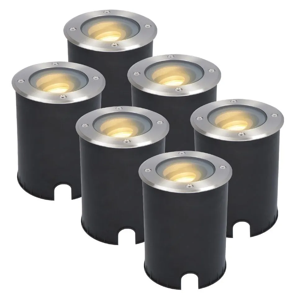 Hoftronic Lilly Bodeneinbaustrahler 2700K 6er Set IP67