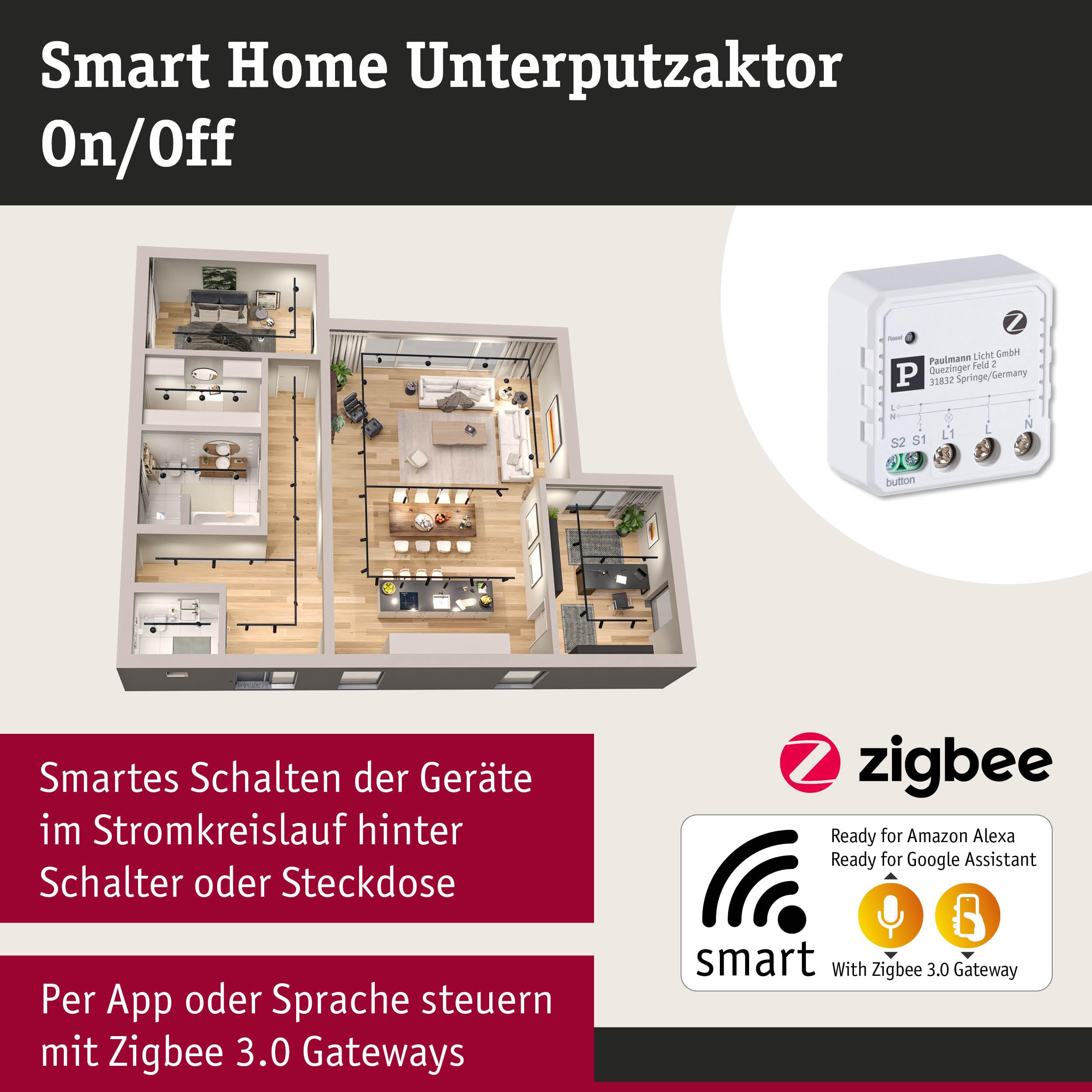 Paulmann 50139 SmartHome Zigbee Unterputzaktor On/Off
