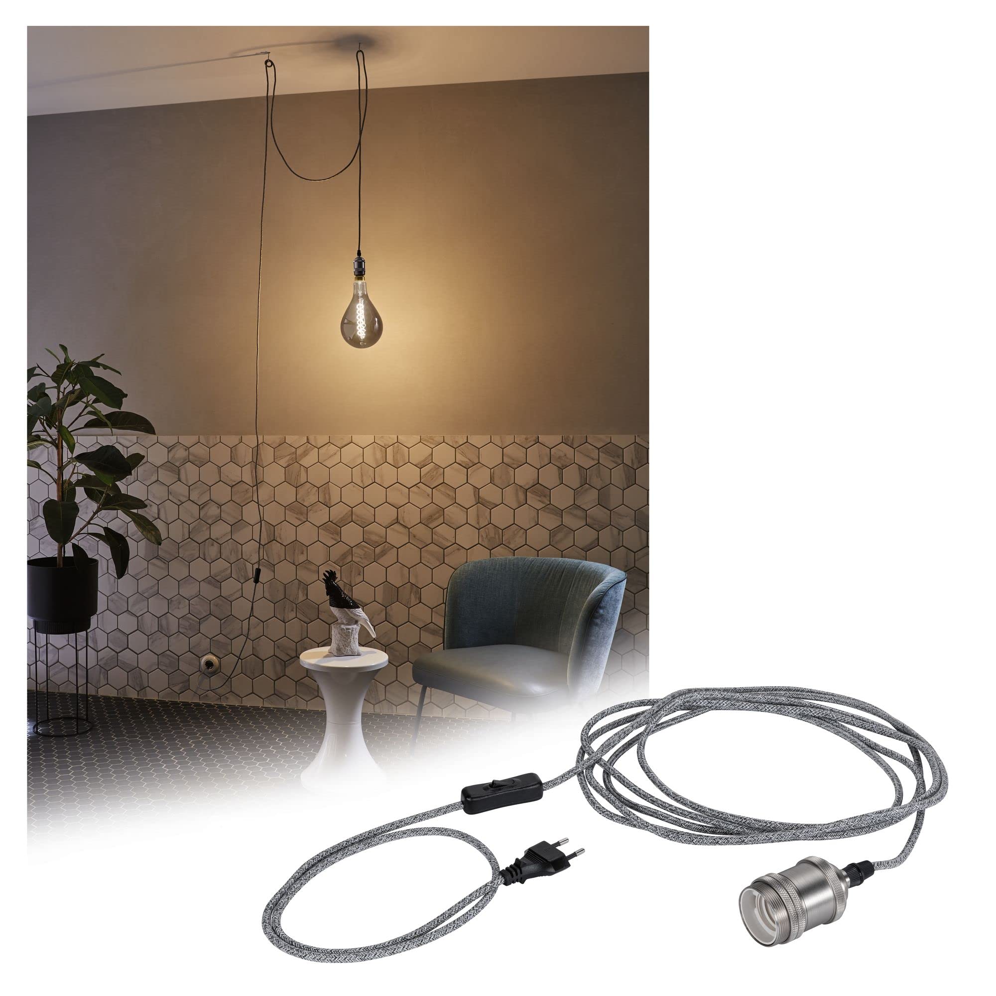 Paulmann Neordic 79771 Eldar Pendelleuchte Grau E27