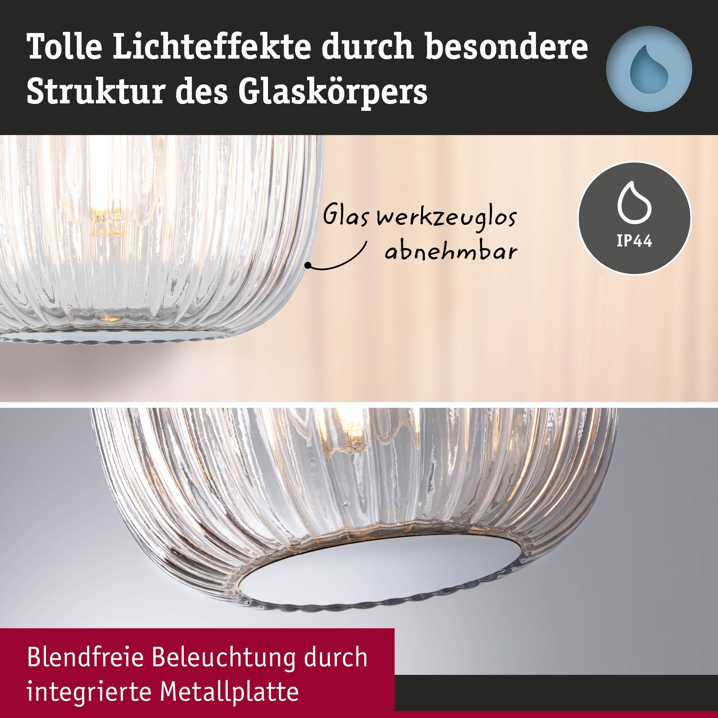 Paulmann Ruya 71143 Pendelleuchte Chrom IP44