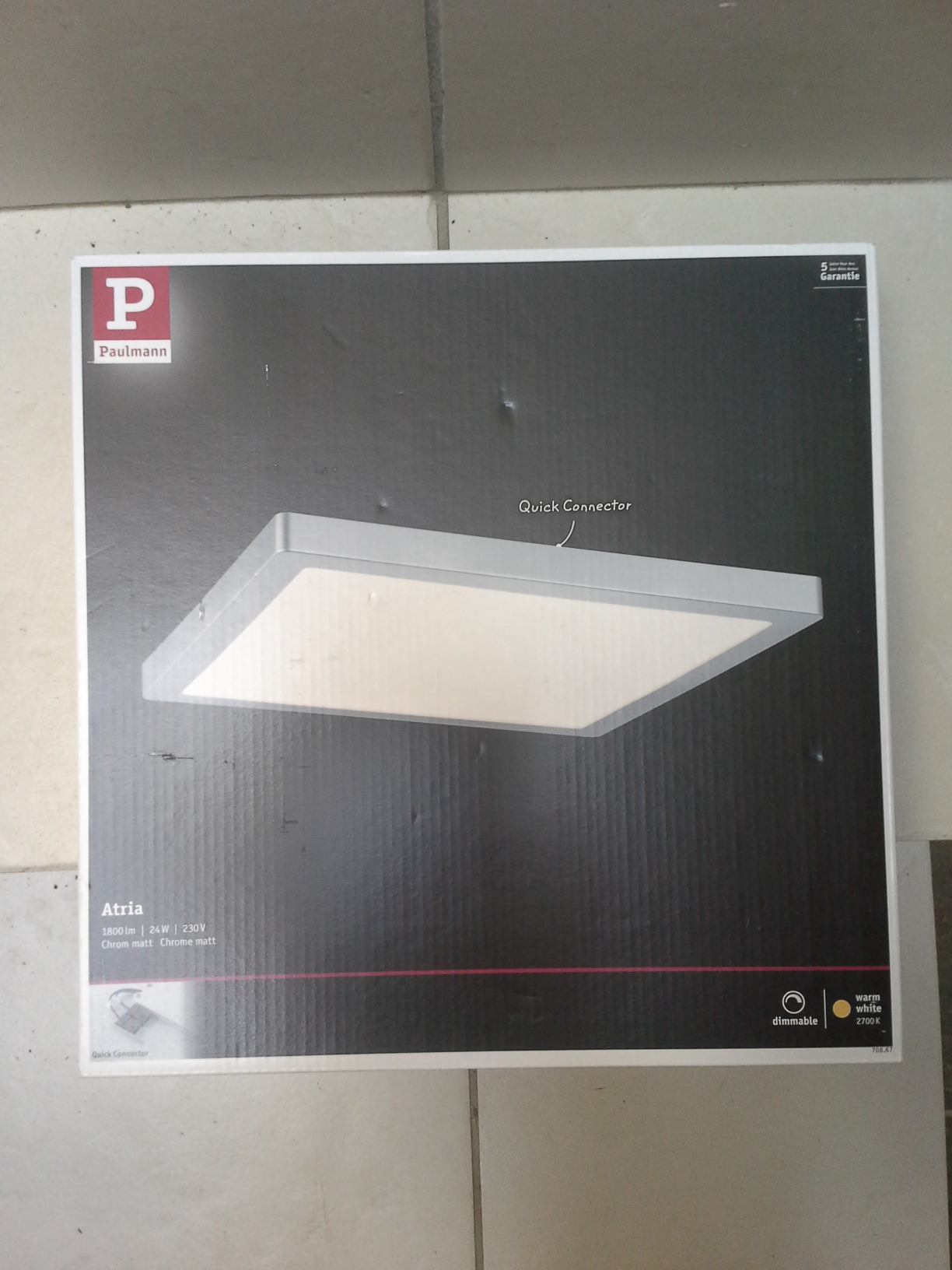 Paulmann Atria 70866 LED-Panel 220x220mm warmweiß