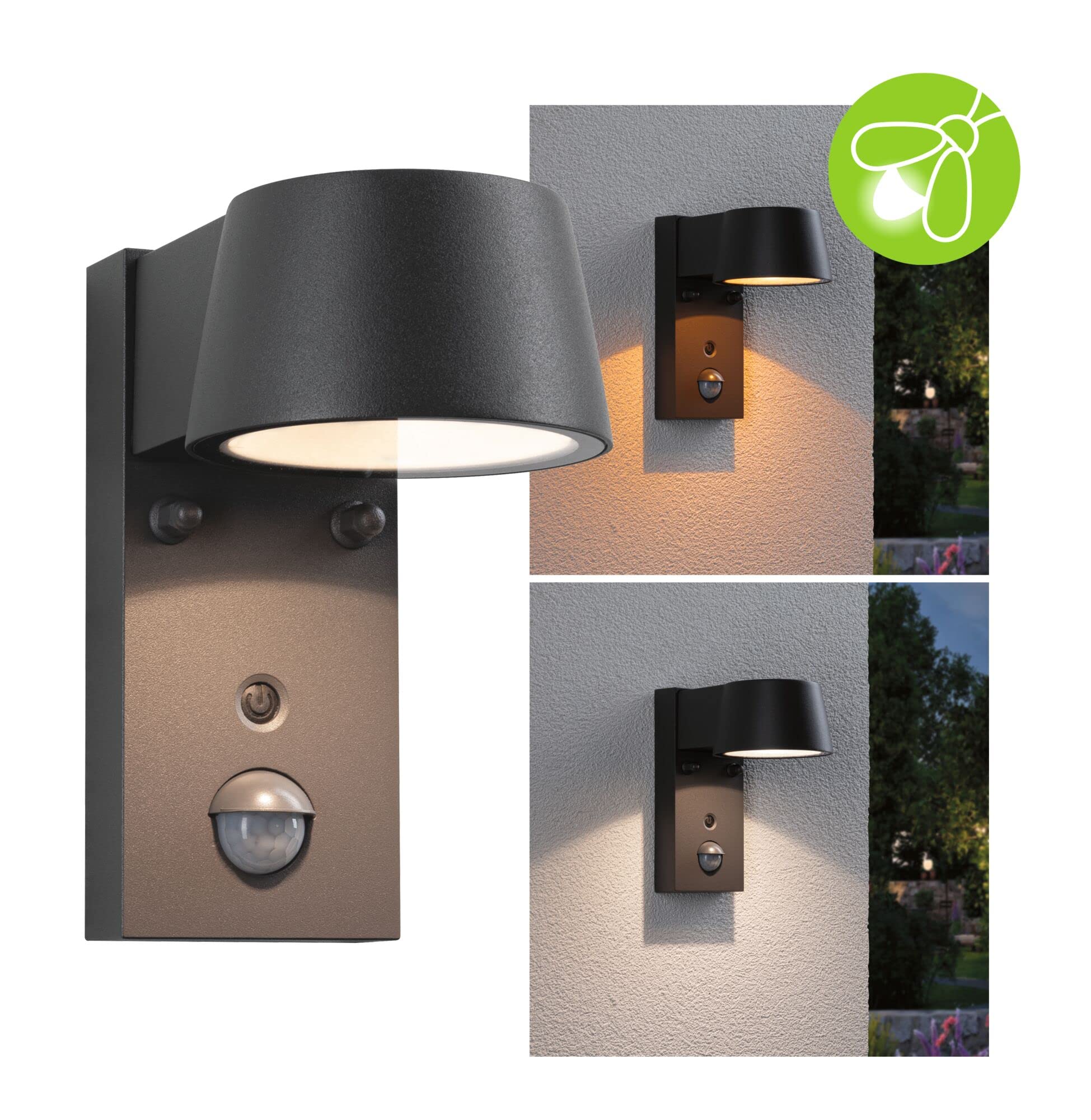 Paulmann Capea 94714 LED Wandleuchte Schwarz mit Sensor