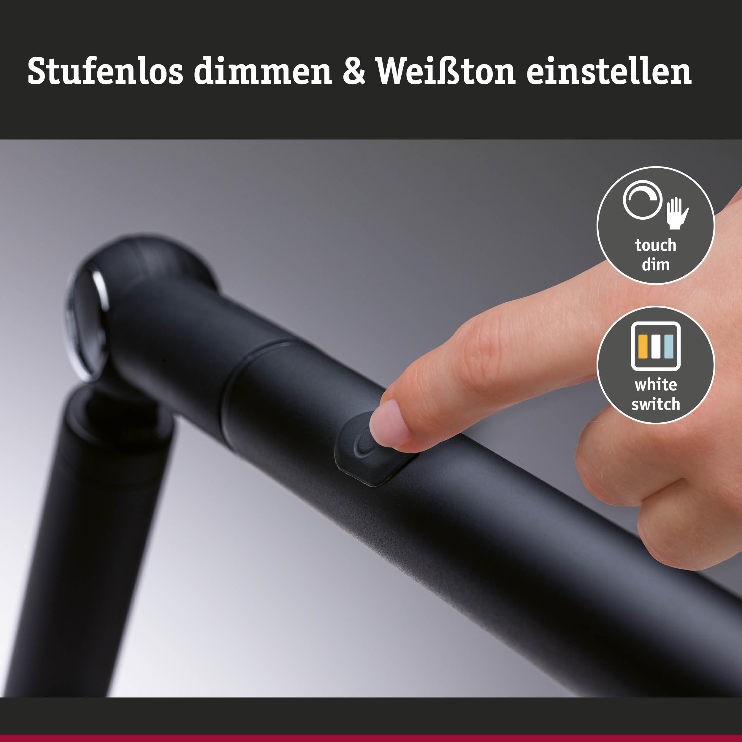 Paulmann FlexBar 78912 Schreibtischleuchte LED schwarz dimmbar