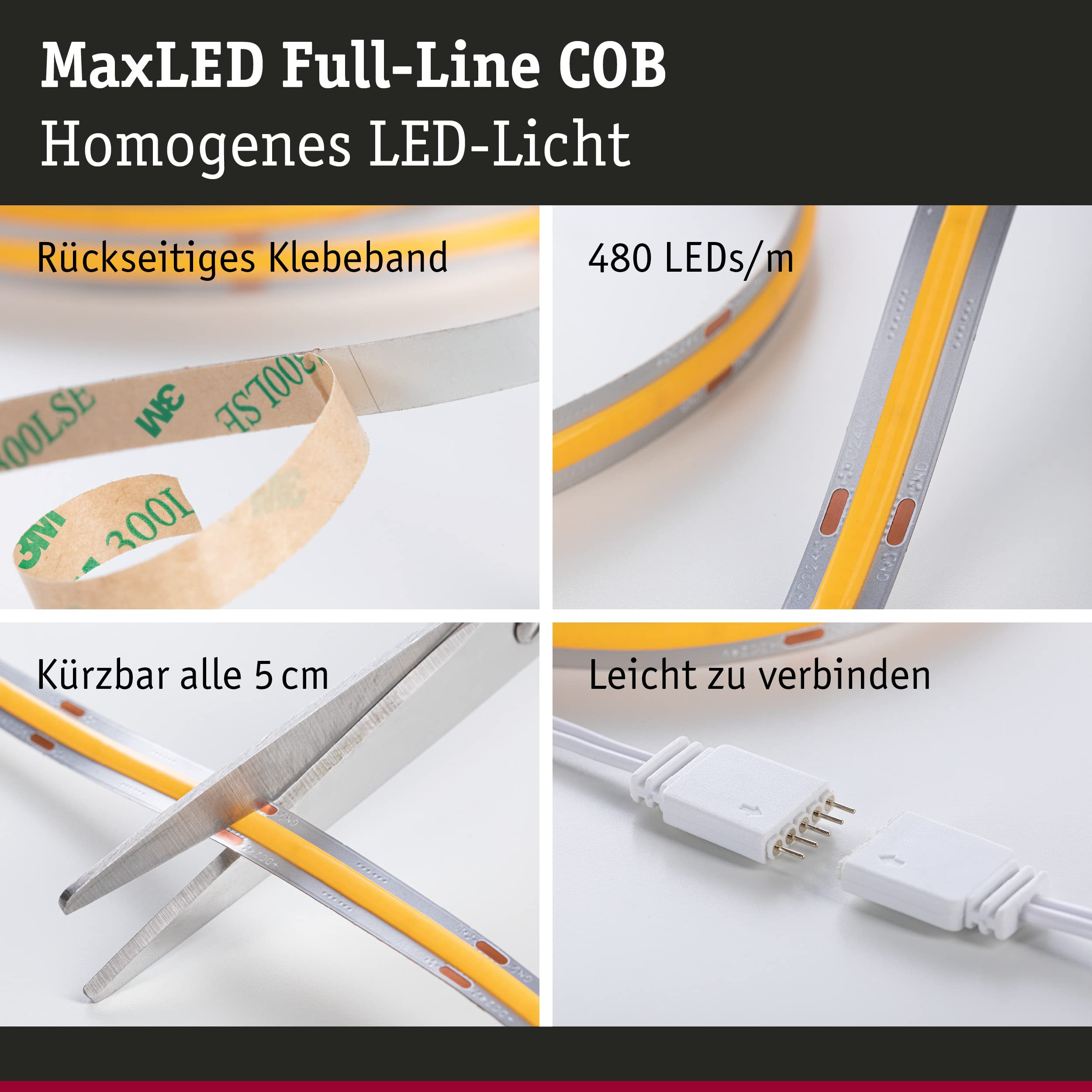 Paulmann MaxLED 71049 LED-Strip 3m Full-Line COB warmweiß
