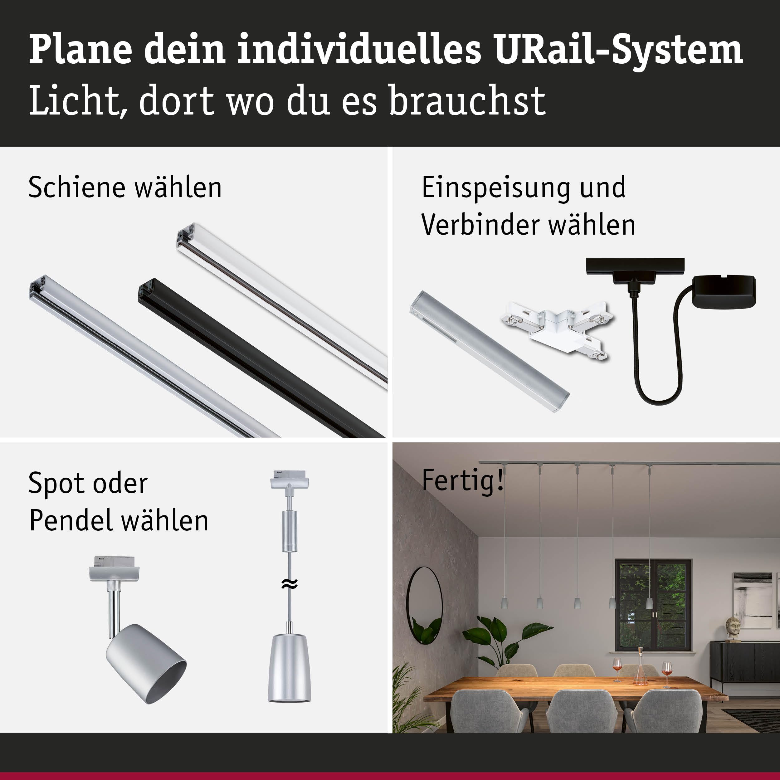 Paulmann URail 95625 Pendel Cover GU10 Chrom matt