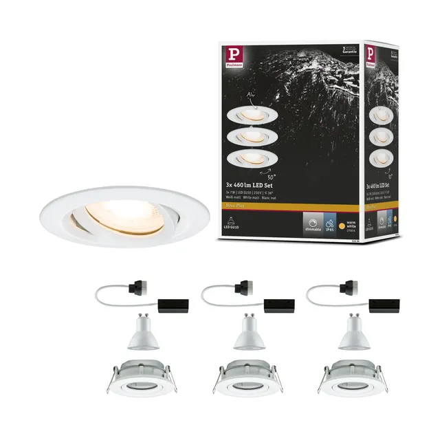 Paulmann Premium EBL Einbauspot 3er-Set IP65 schwenkbar
