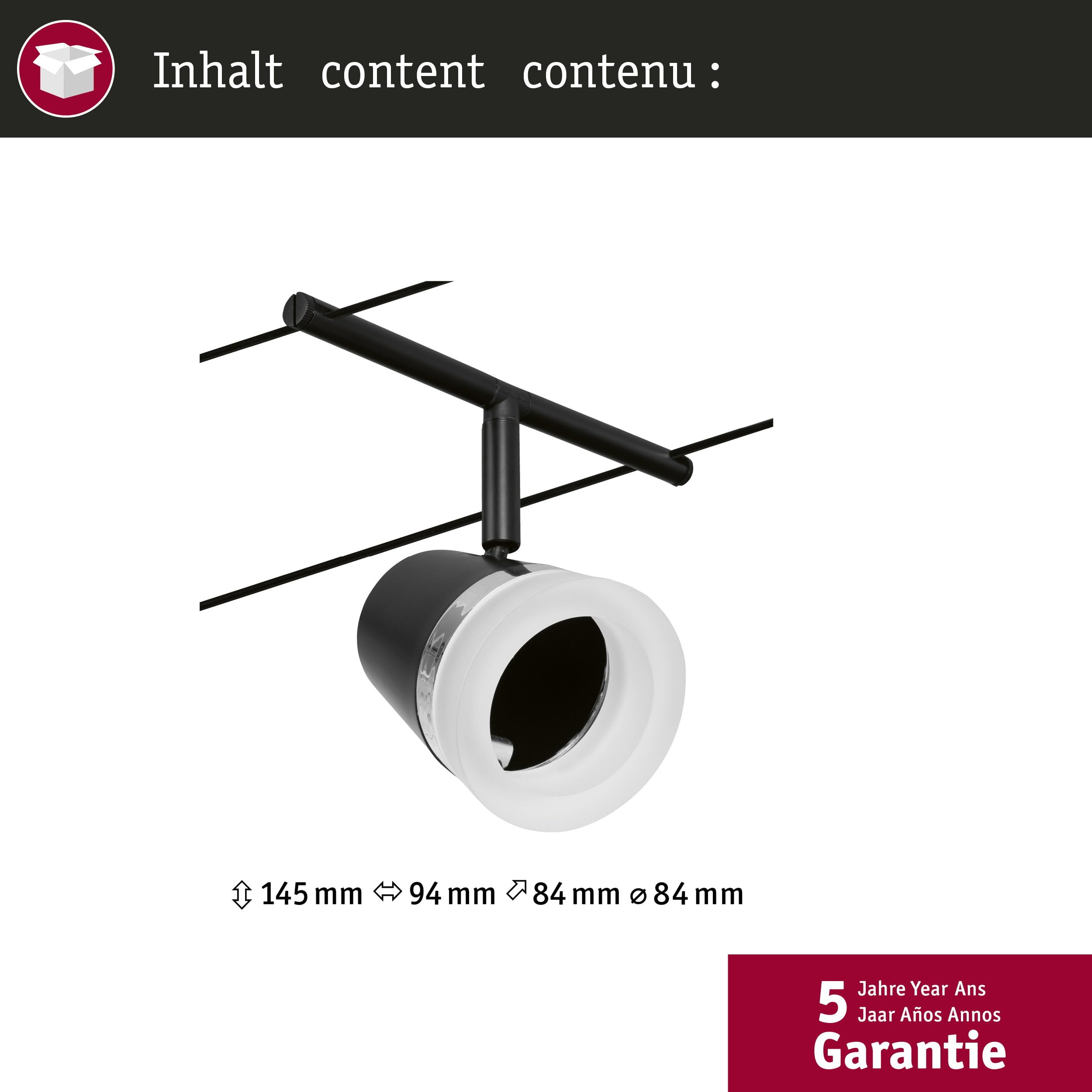 Paulmann CorDuo Seilspot Cone Schwarz matt GU5,3