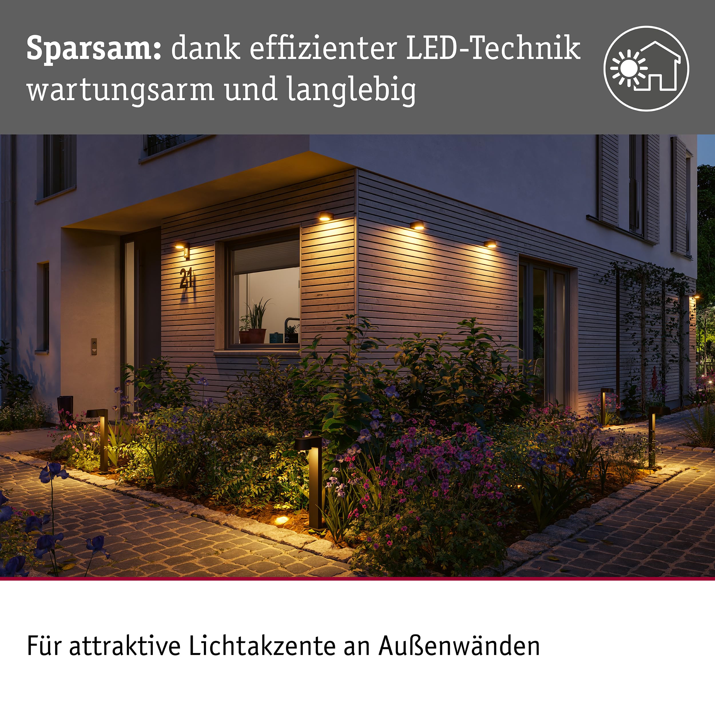 Paulmann Capea LED Wandleuchte Anthrazit IP44 2200K