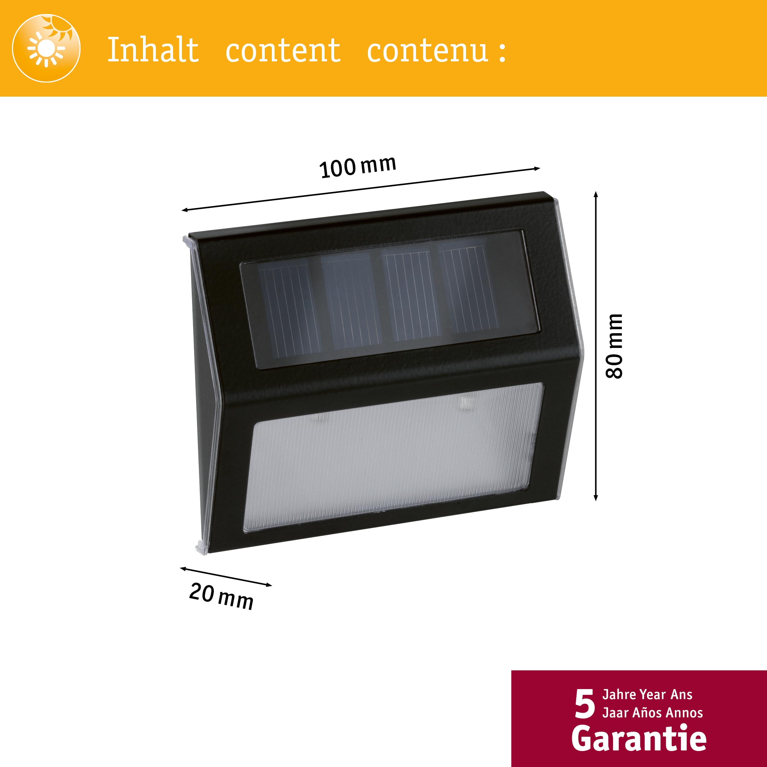Paulmann 94234 Solar Stufenleuchte Anthrazit Warmweiß IP44