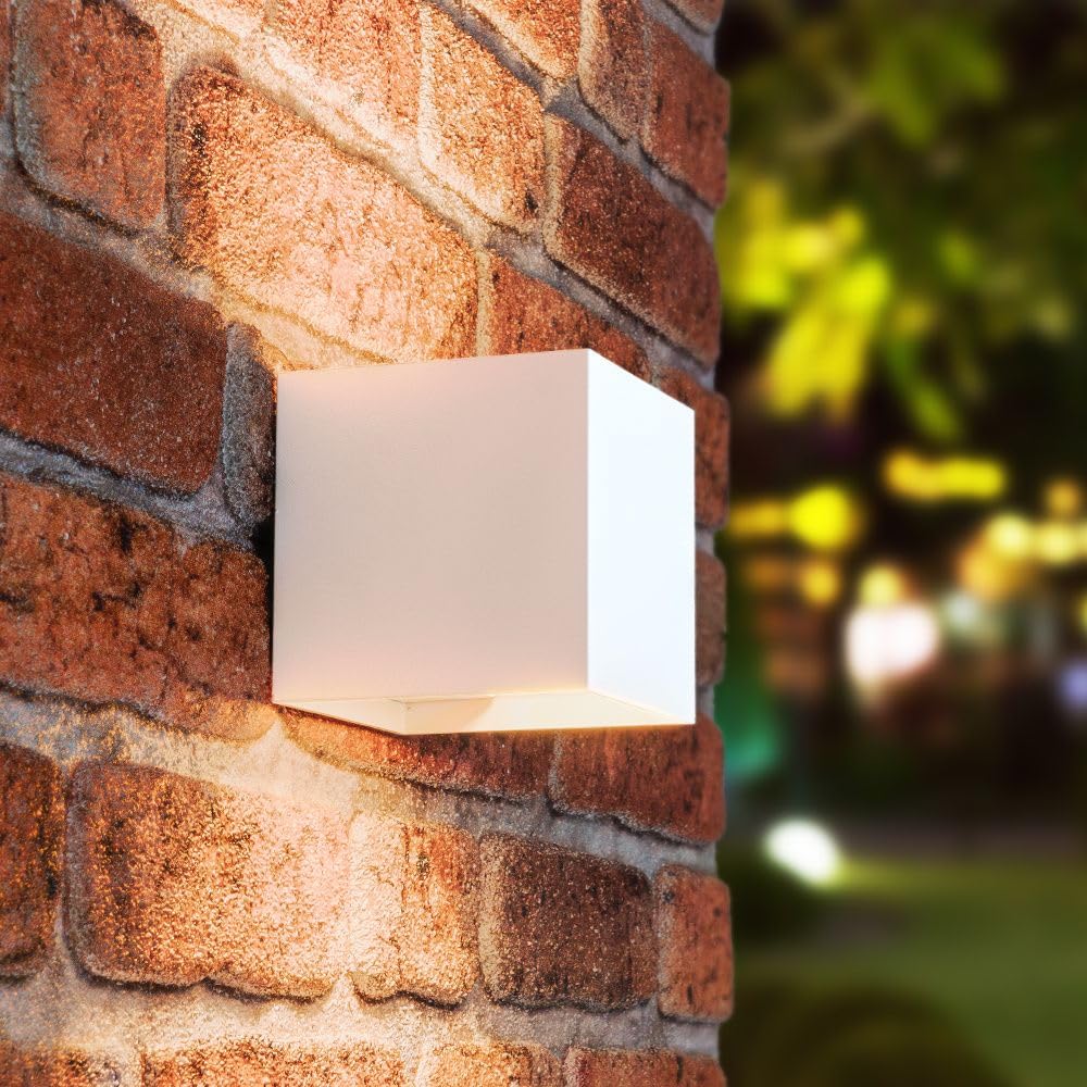 Hoftronic Cube Wandleuchte LED Weiß IP54 dimmbar