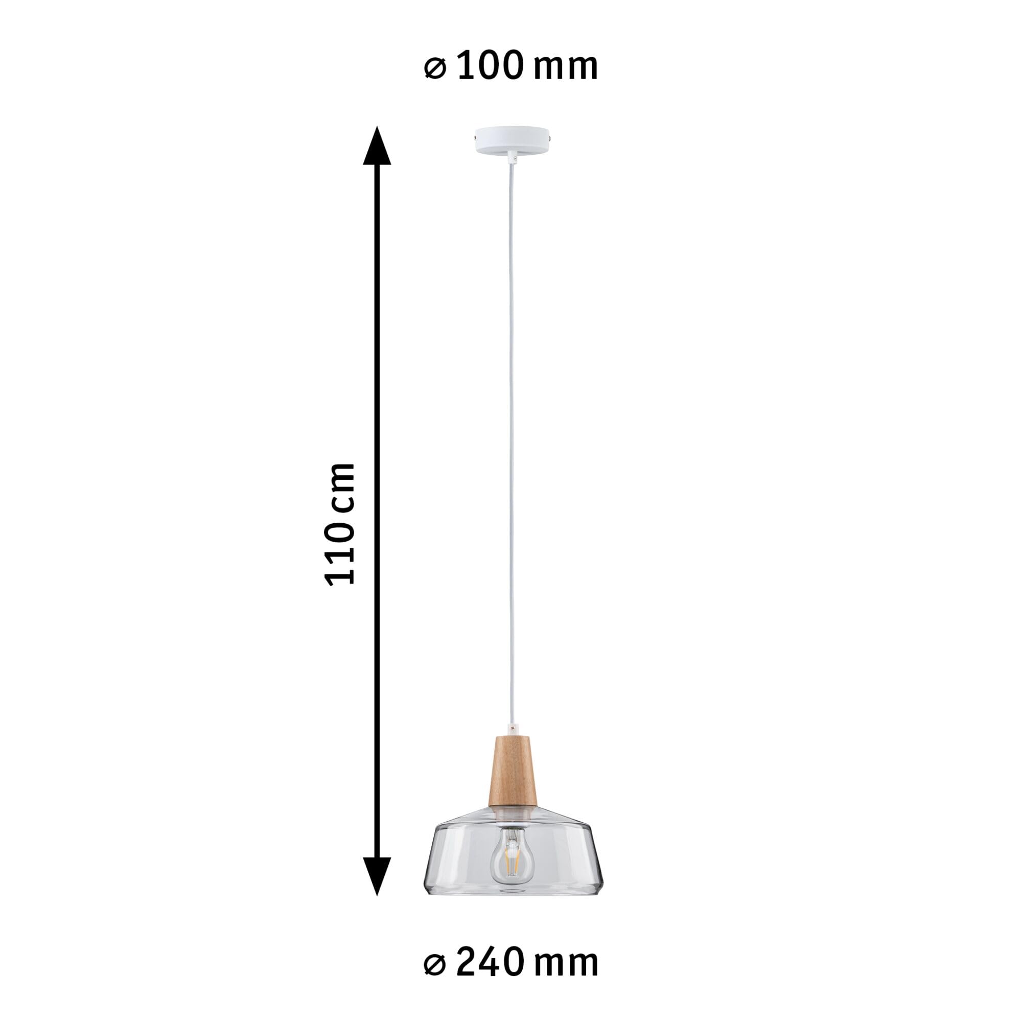 Paulmann Neordic 79744 Pendelleuchte Holz Stoffkabel