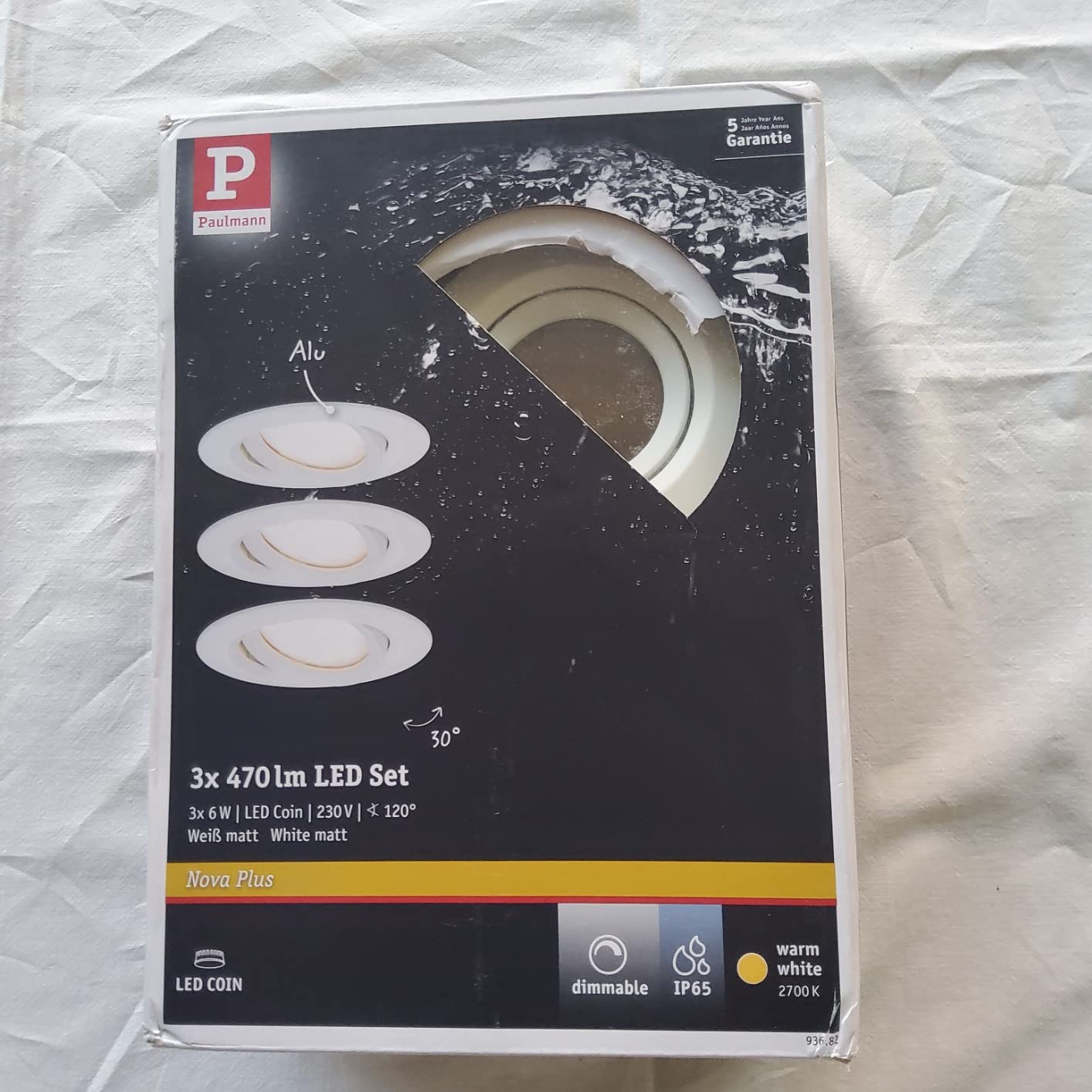 Paulmann Nova Plus 93684 Einbaustrahler 3er-Set chrom dimmbar