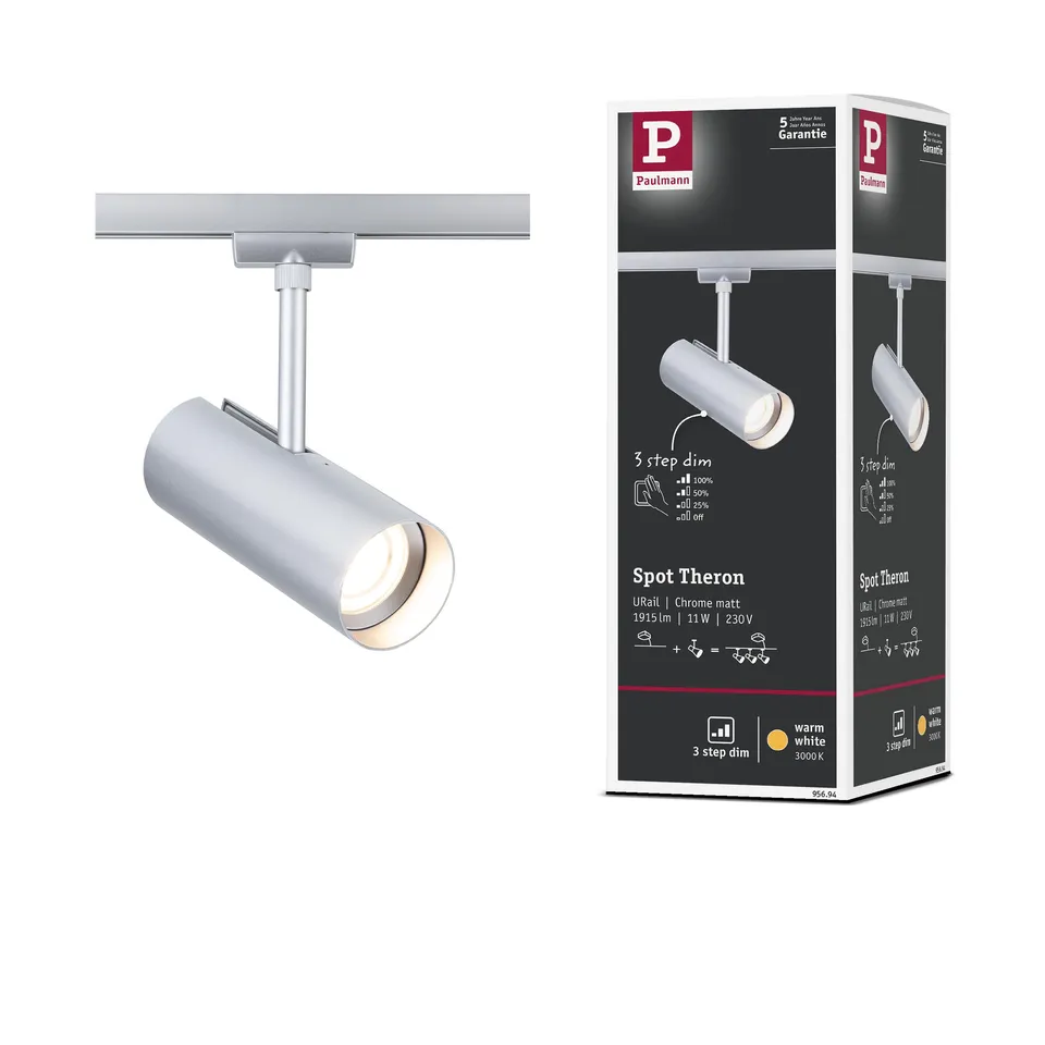 Paulmann URail Theron 95694 Schienenspot Chrom matt 3000K