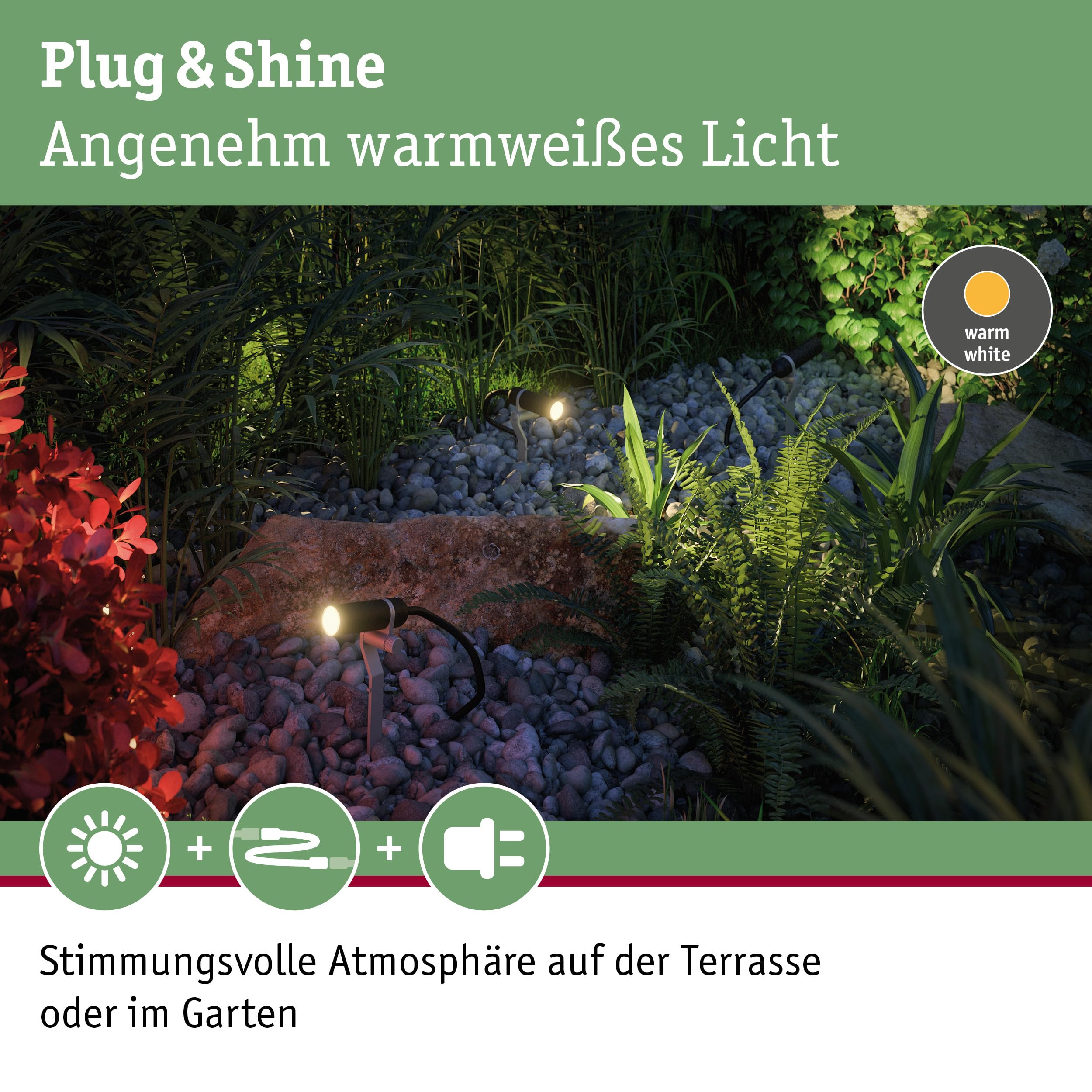 Paulmann Plug & Shine Plantini 94154 Spot Basisset 3er warmweiß