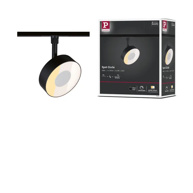 Paulmann URail Circle Schienenspot 5W schwarz matt