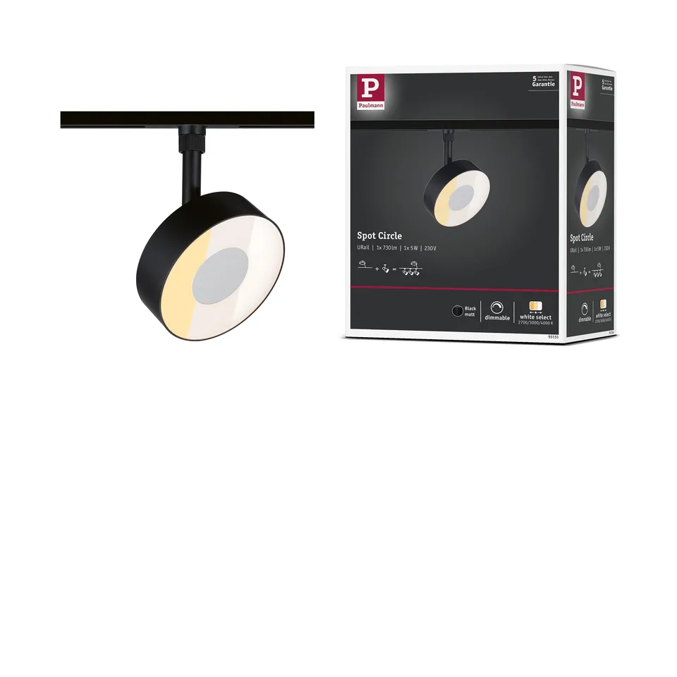 Paulmann URail Circle Schienenspot 5W schwarz matt
