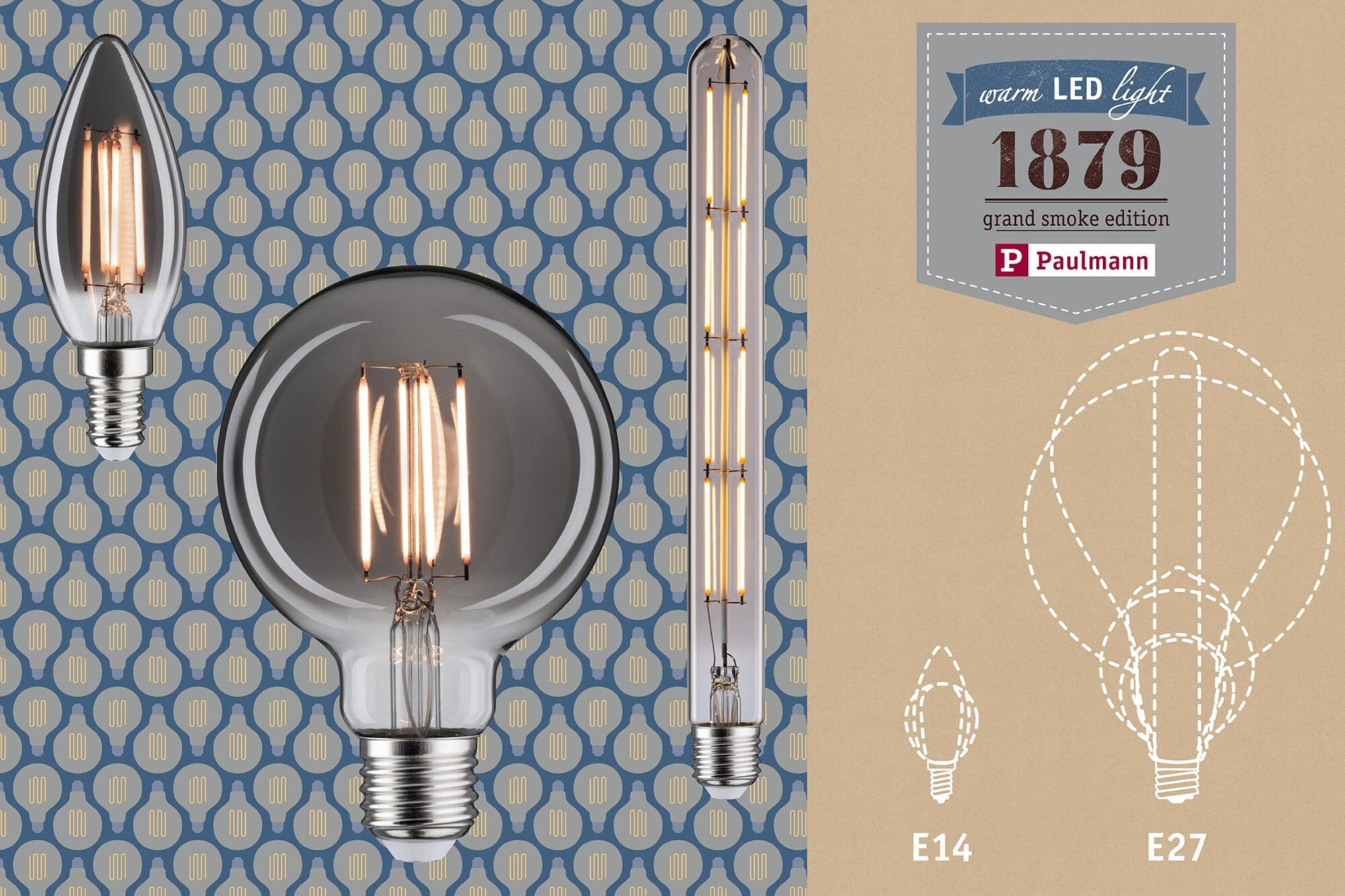 Paulmann 1879 BigGlobe Filament LED-Lampe E27 Rauchglas 7W